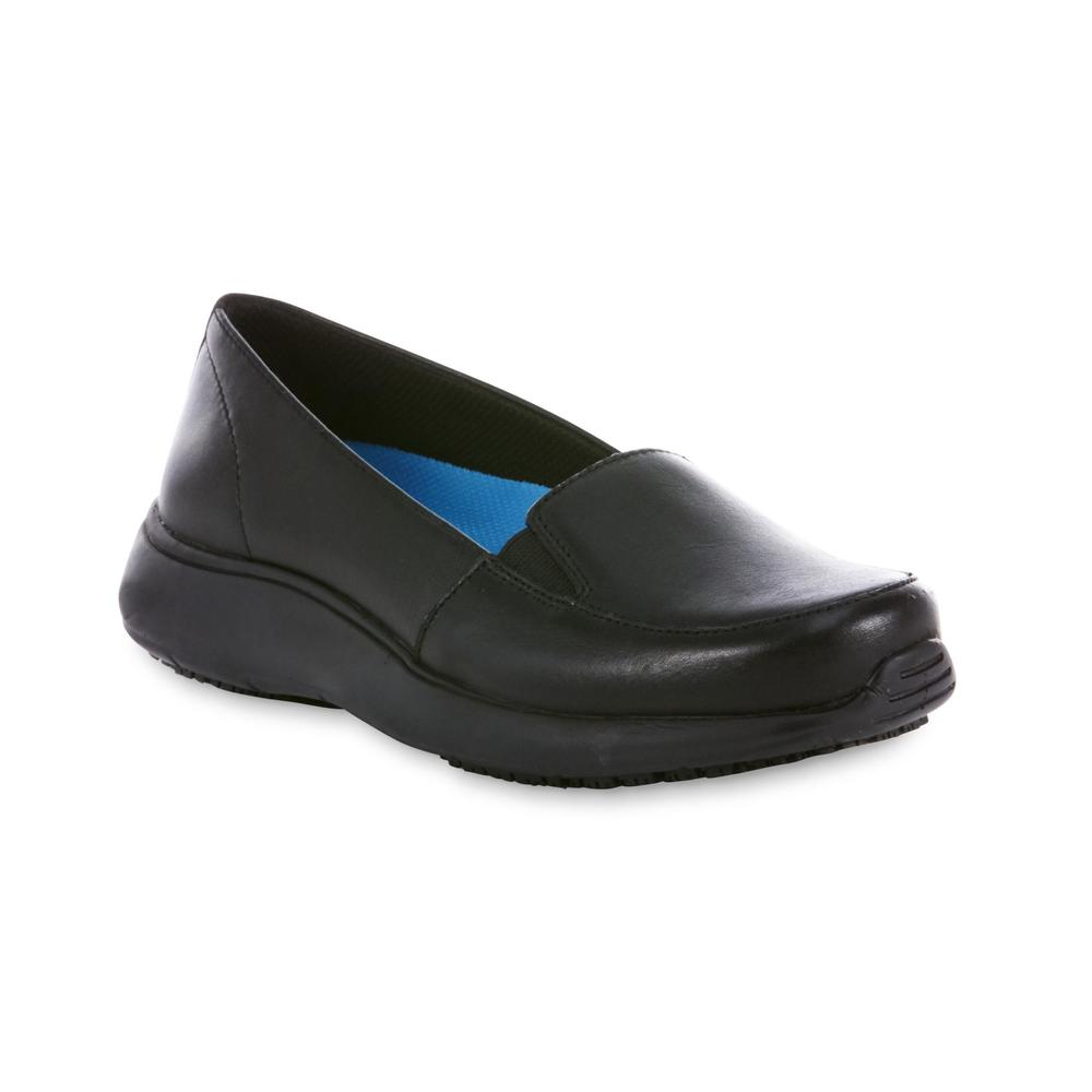 Dr. Scholl's Women's Lauri Leather Slip Resistant Work Shoe - Black