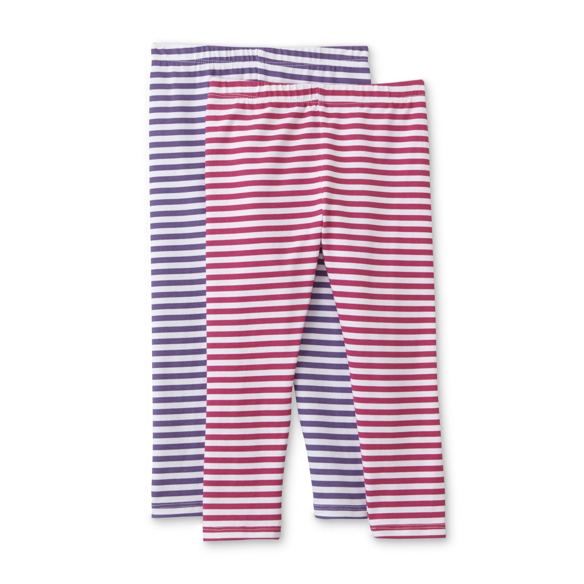 Toughskins Infant and Toddler Girls' 2-Pack Leggings - Striped