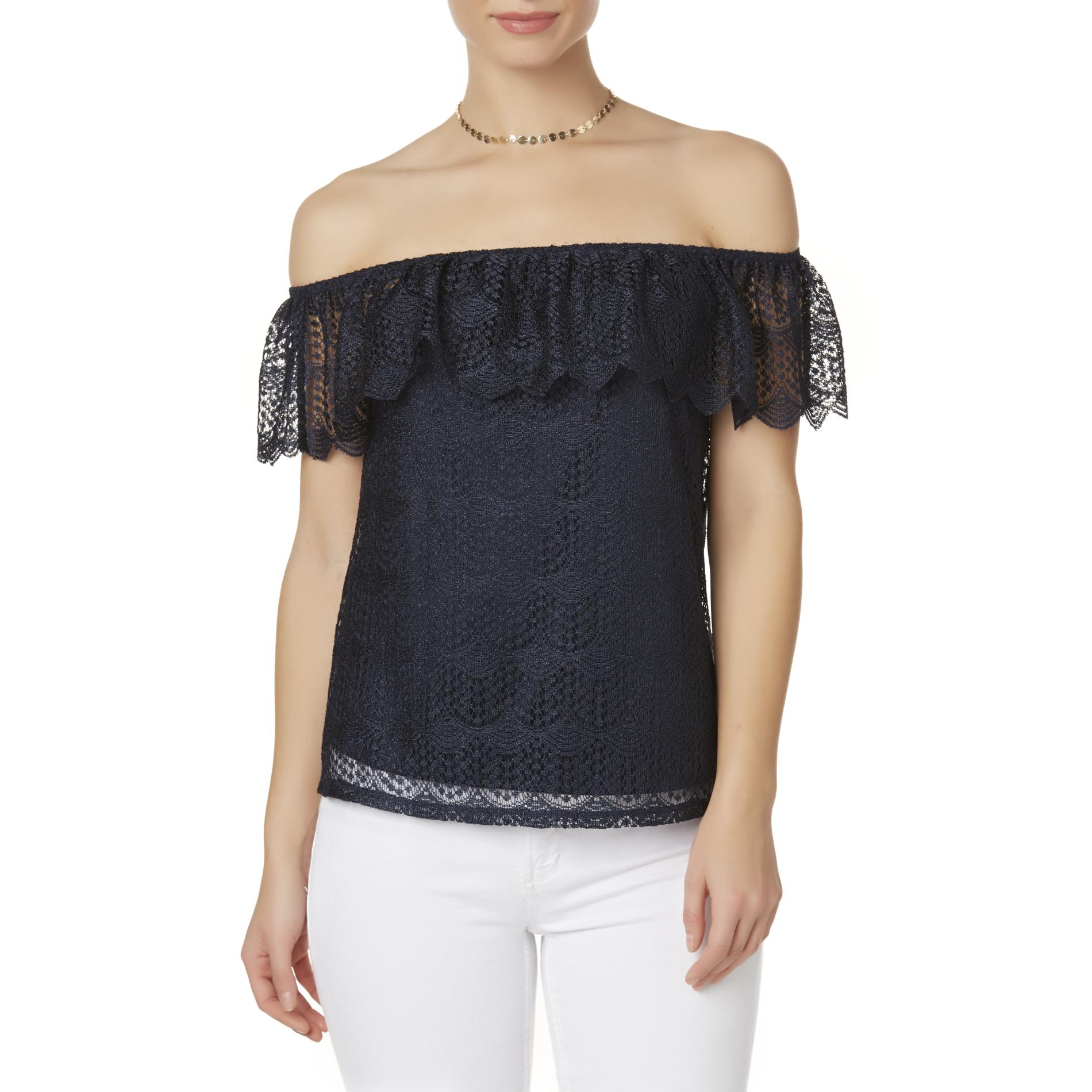 Simply Styled Petites' Crochet Off-The-Shoulder Top