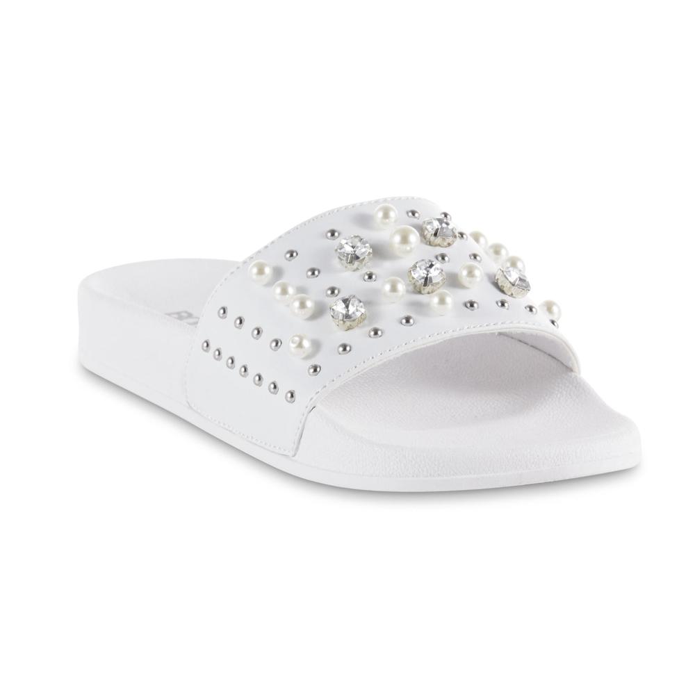Bongo Juniors' Carmella Embellished Slide Sandal - White