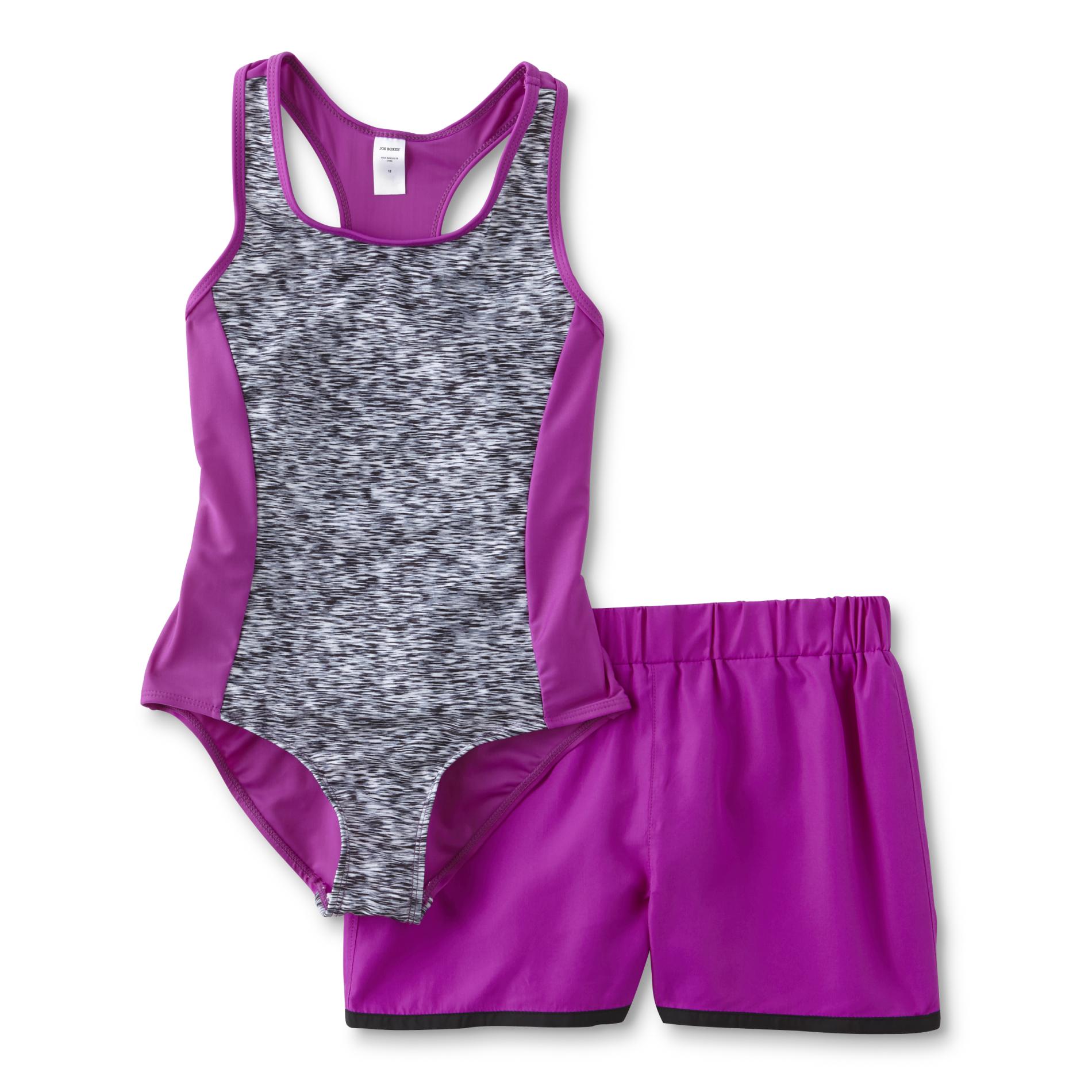 Joe Boxer Girls' Swimsuit & Shorts - Space-Dyed
