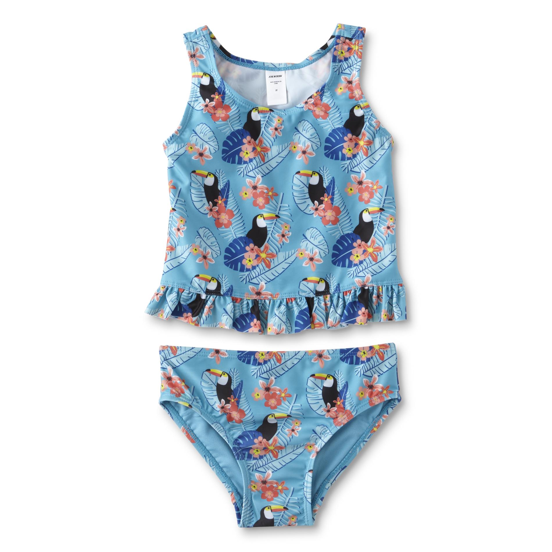Joe Boxer Toddler Girls' Tankini Swim Top & Bikini Bottoms - Toucan