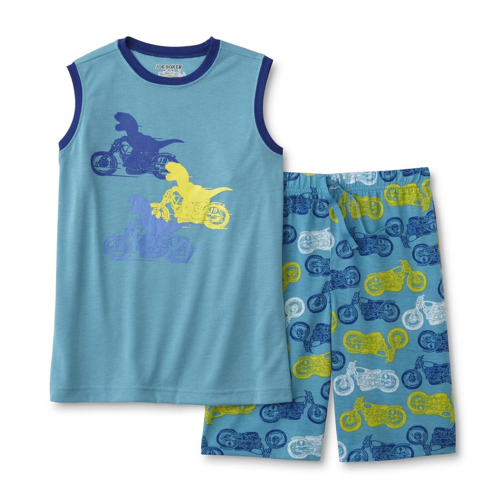 Joe Boxer Boys' Pajama Tank Top & Shorts - Motorcycle Dinosaur