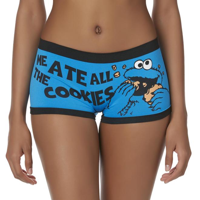 Sesame Street Juniors' Boy Short Panties Cookie Monster