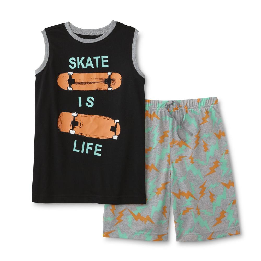 Joe Boxer Boys' Pajama Tank Top & Shorts - Skateboards