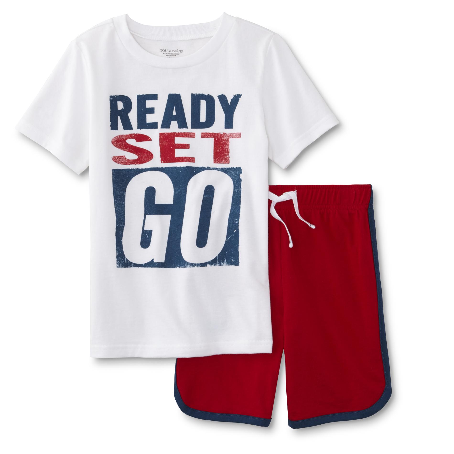 Toughskins Boys' Graphic T-Shirt & Shorts - Ready Set Go