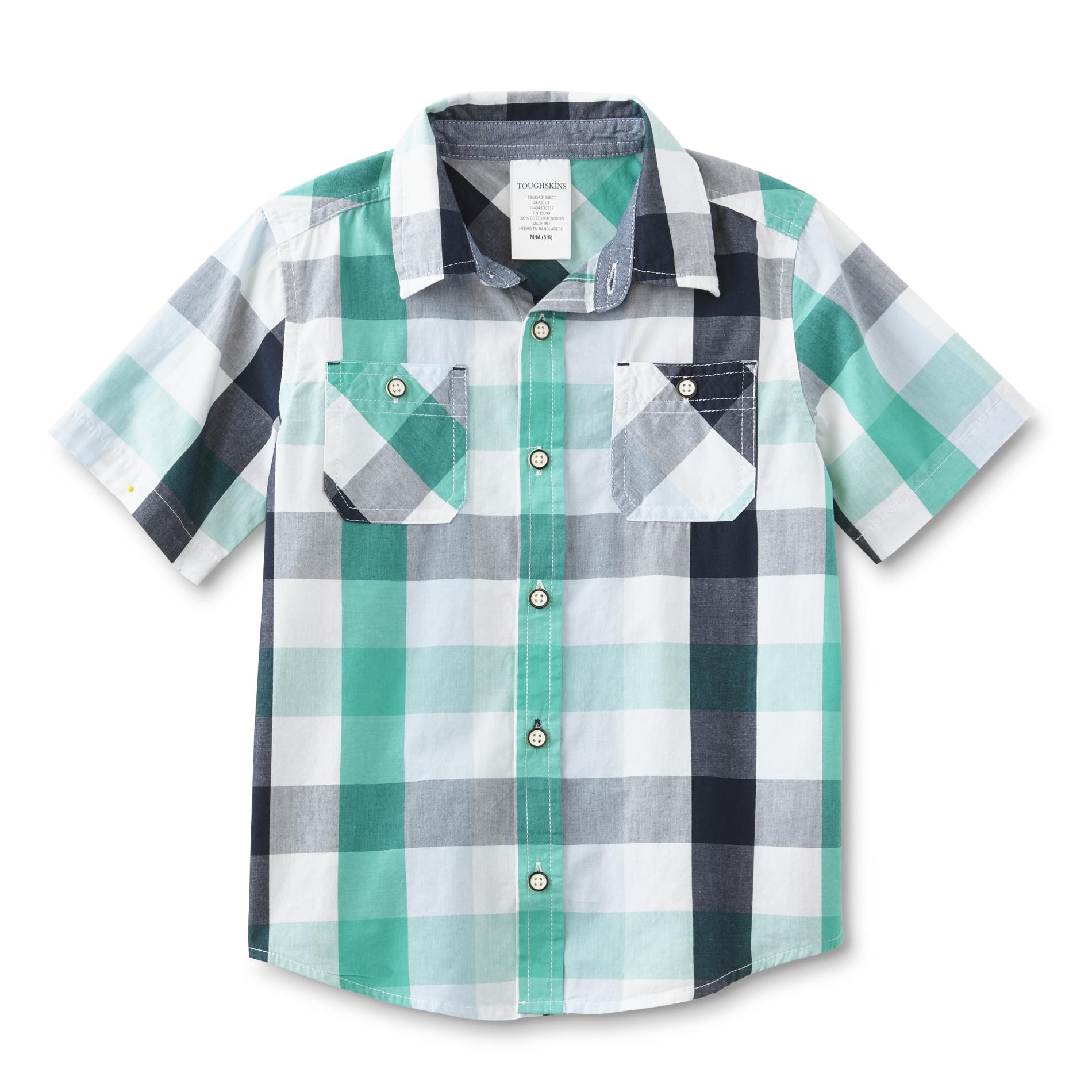 Toughskins Boys' Button-Front Shirt - Plaid