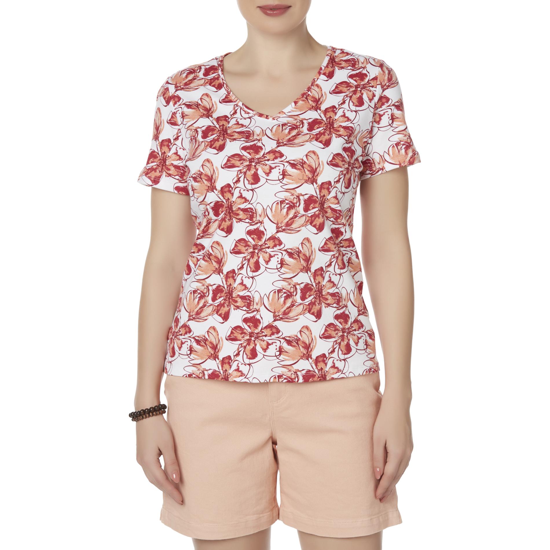 Laura Scott Women's V-Neck T-Shirt - Floral