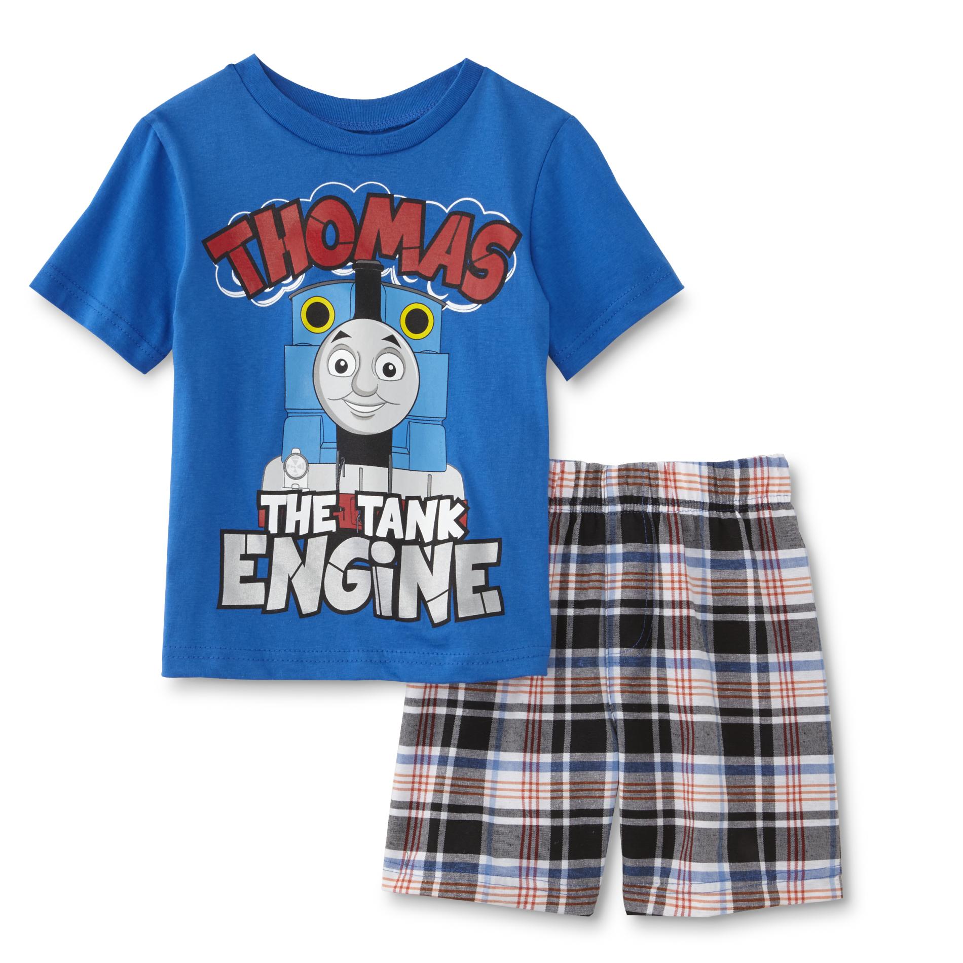 Thomas the Tank Engine Infant & Toddler Boys' T-Shirt & Shorts - Plaid