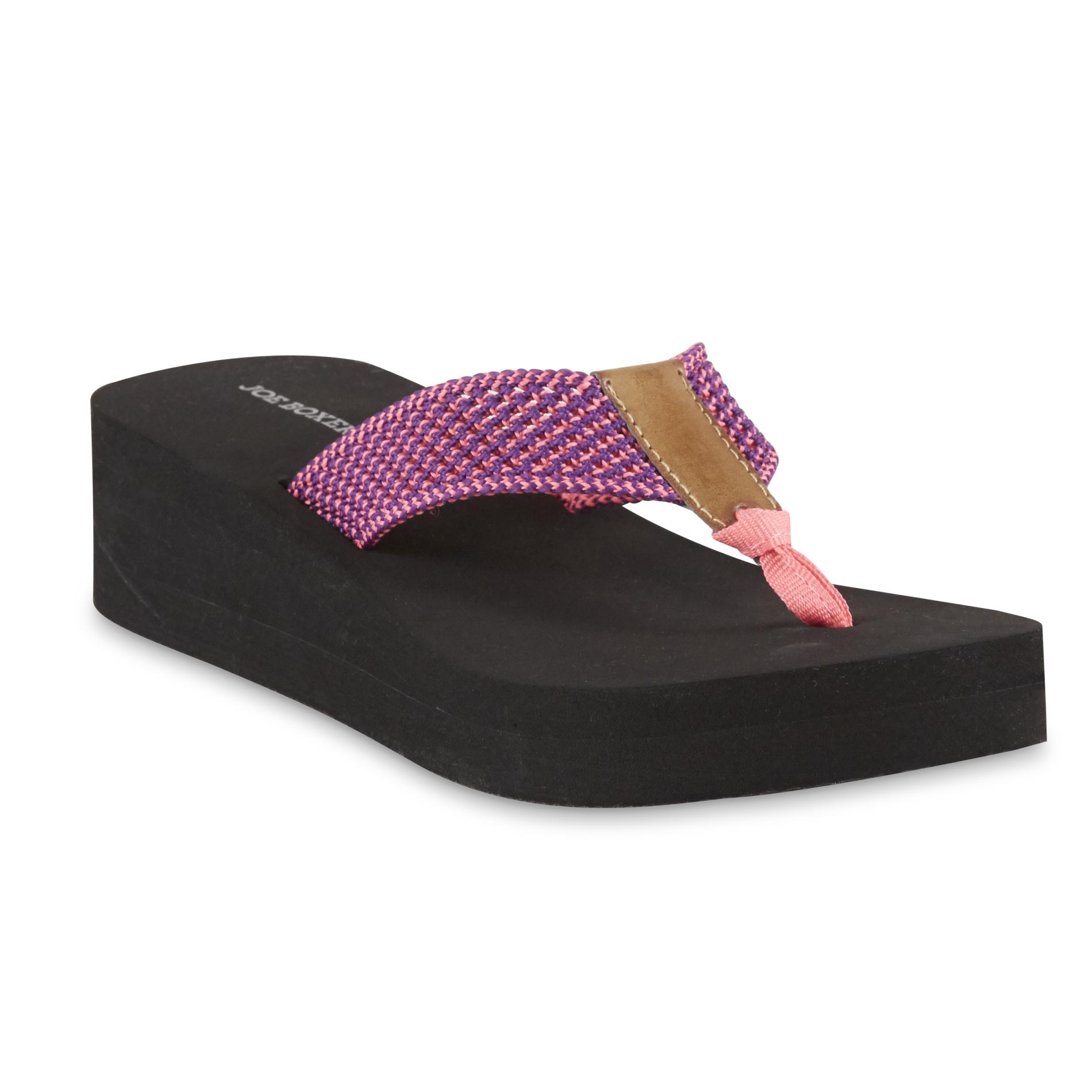 Joe Boxer Women's Majesty Platform Thong Sandal - Pink/Purple