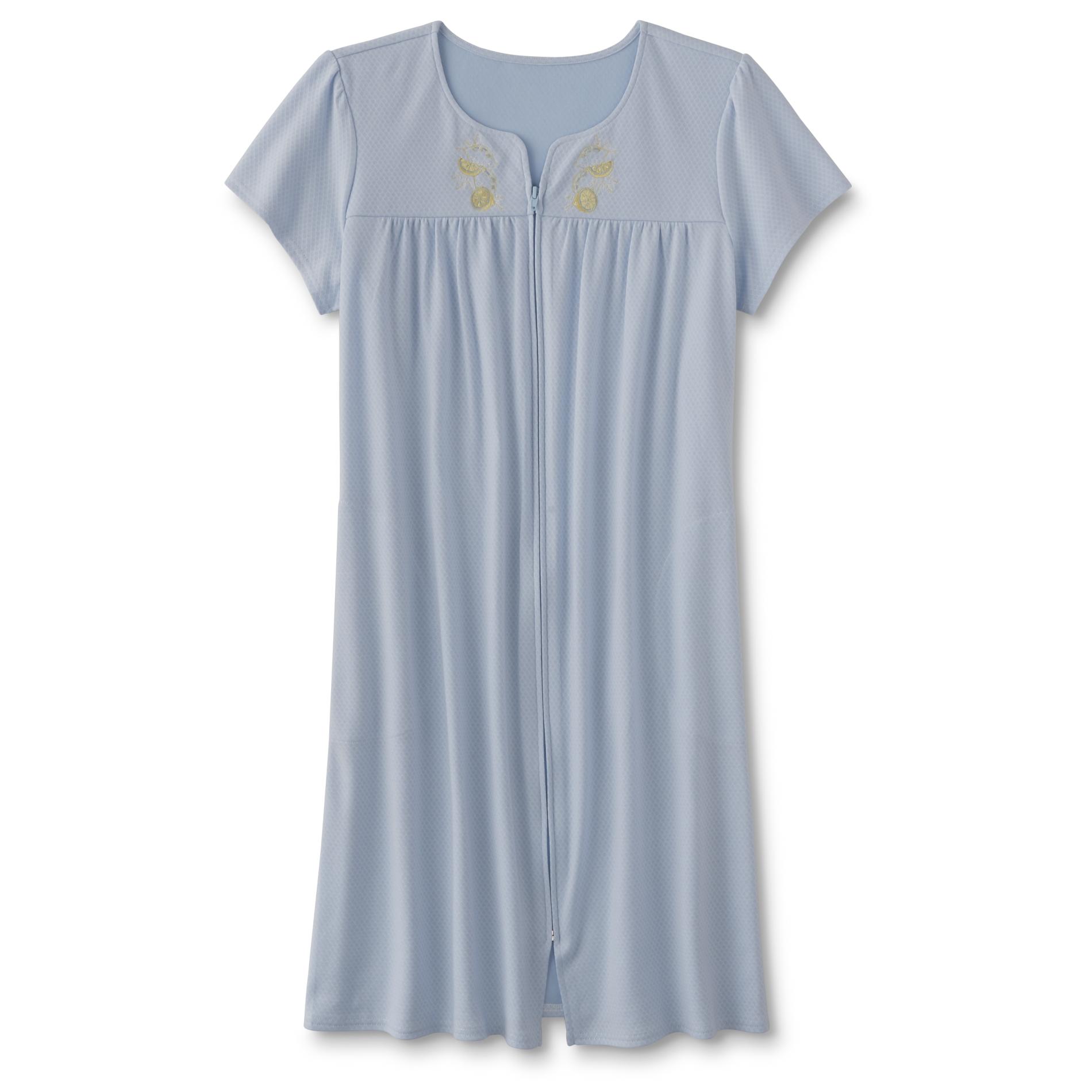 Basic Editions Women’s Zipper Nightgown - Citrus, Size: XL, Chambray Blue Basic Editions Women’s Zipper Nightgown - Citrus, Size: XL, Chambray Blue