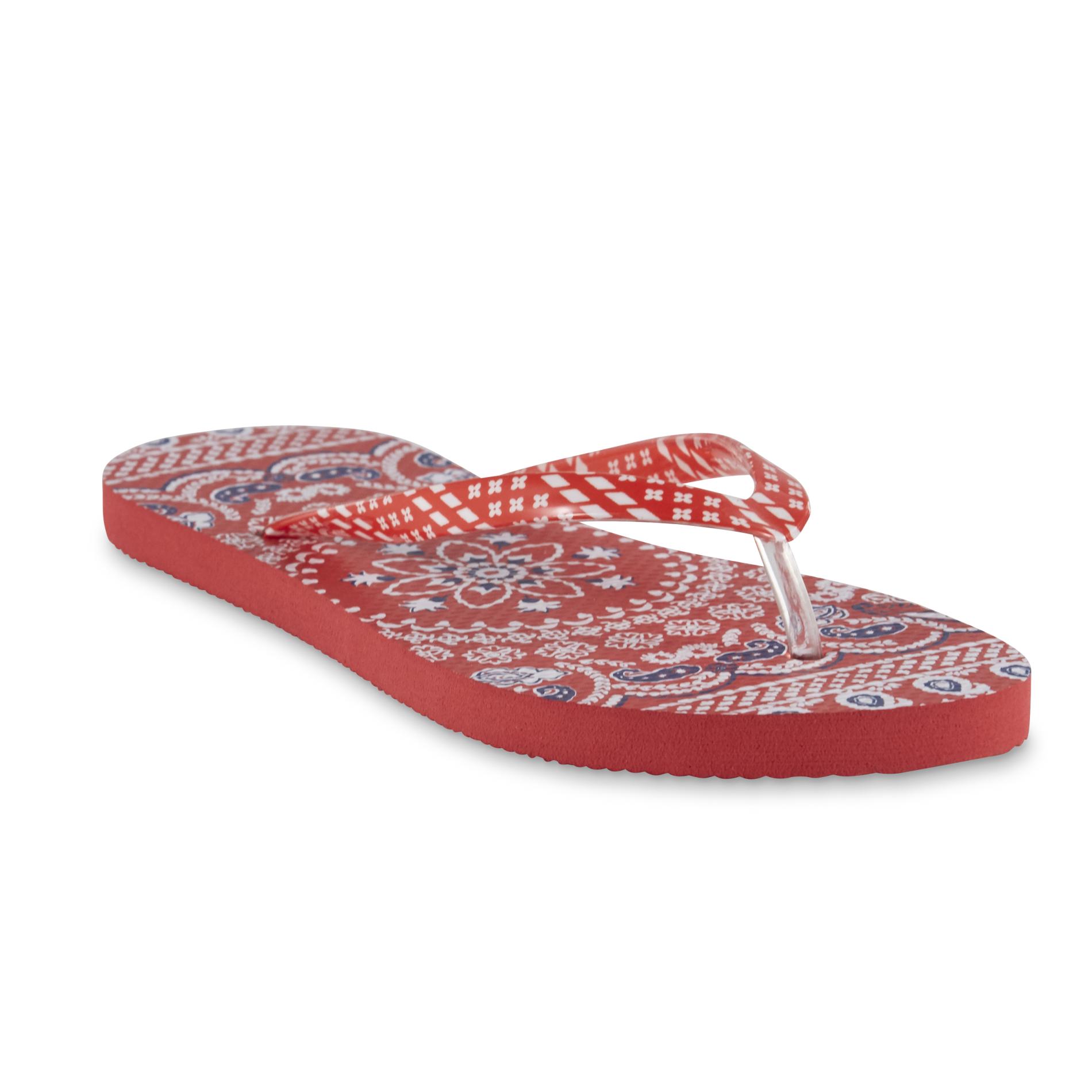 Simply Styled Women's June Flip Flop Sandal - Red/White