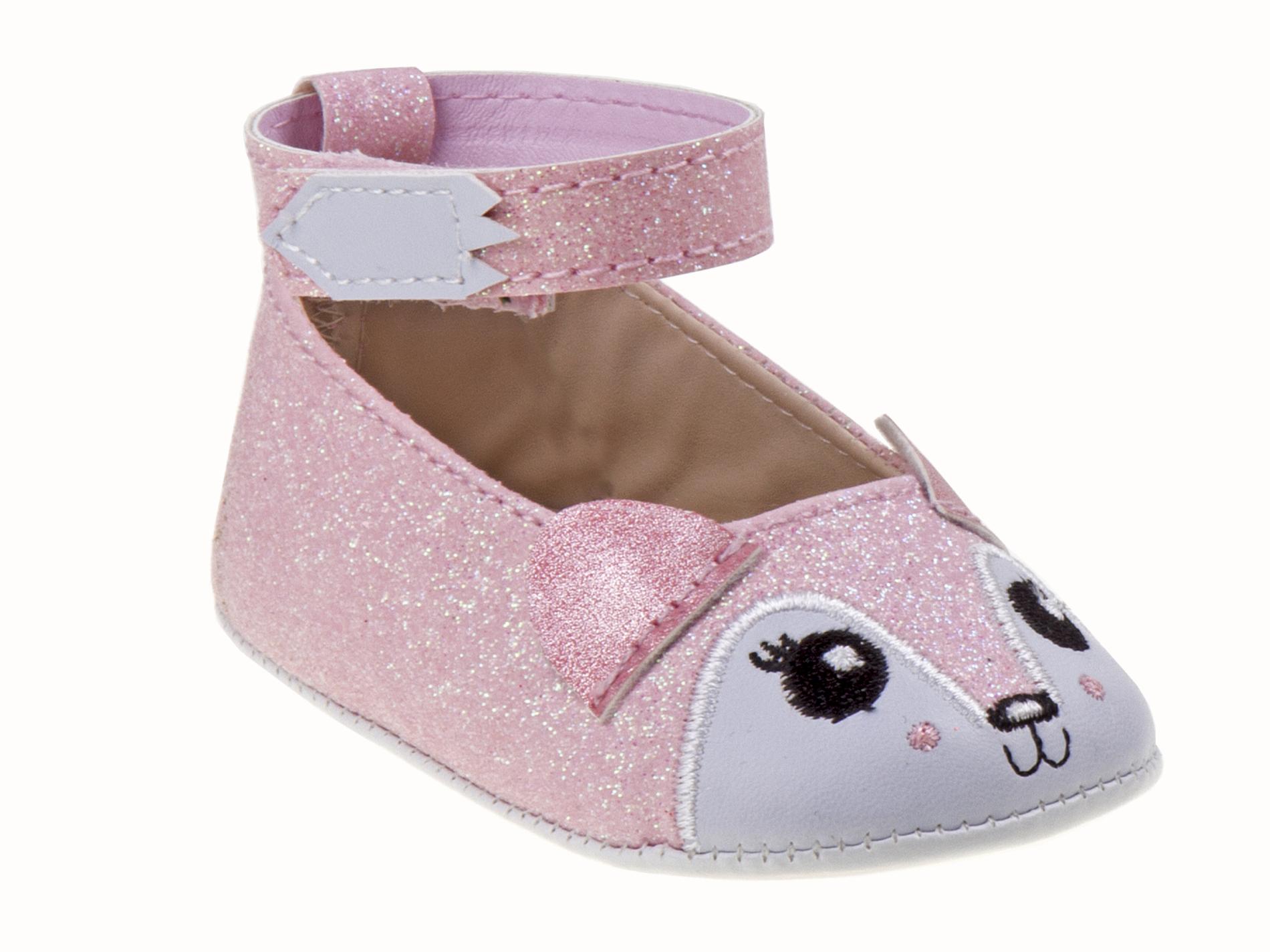 Laura Ashley Baby Girls' Squirrel Crib Shoe - Pink