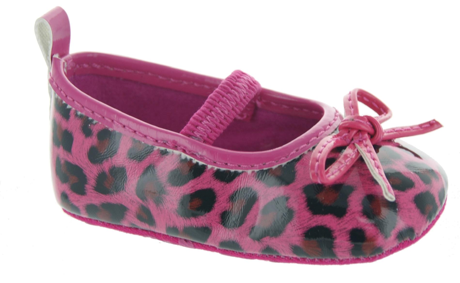 Laura Ashley Baby Girls' Mary Jane Shoe - Pink Leopard Print