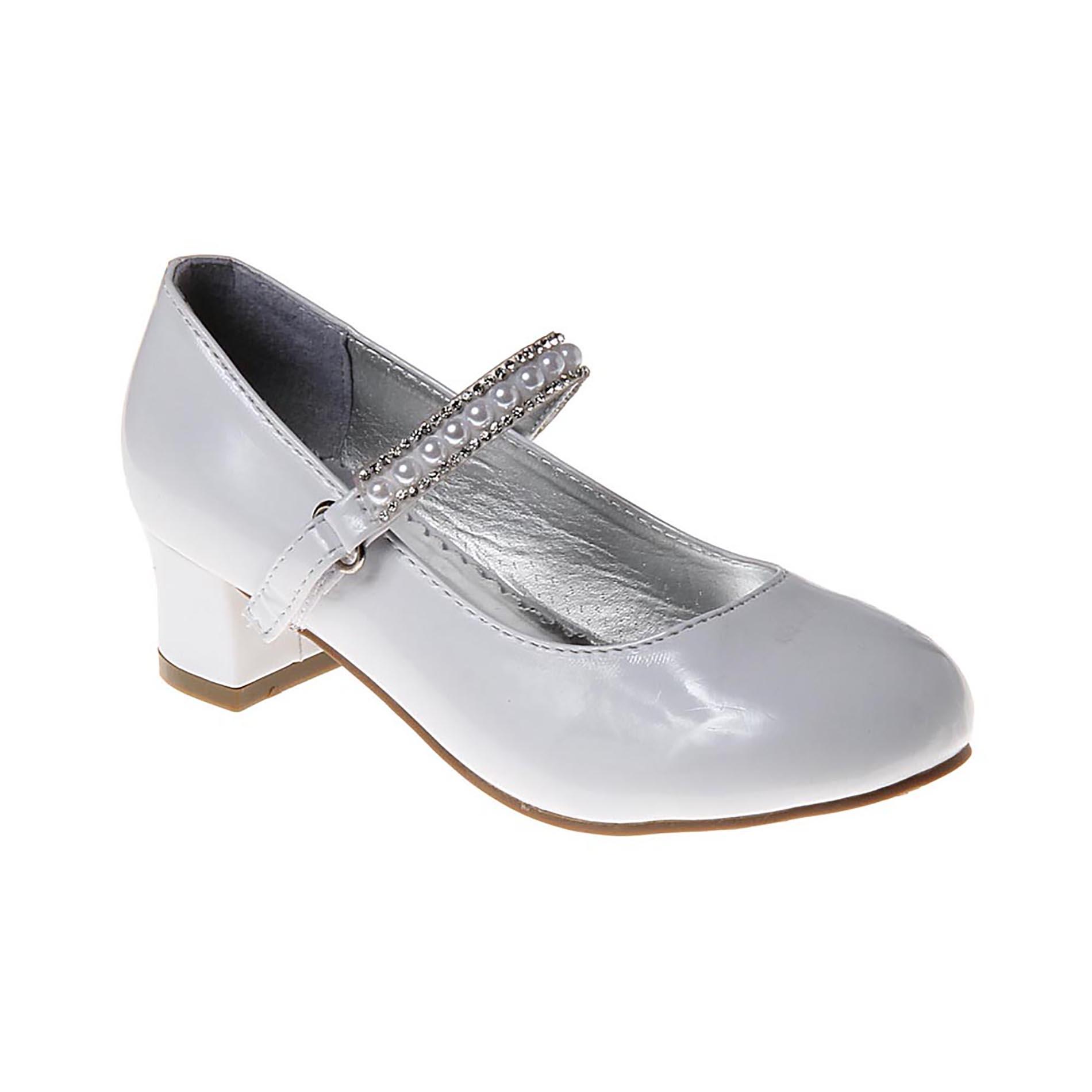 Petalia Girls' Embellished Mary Jane Shoe - White