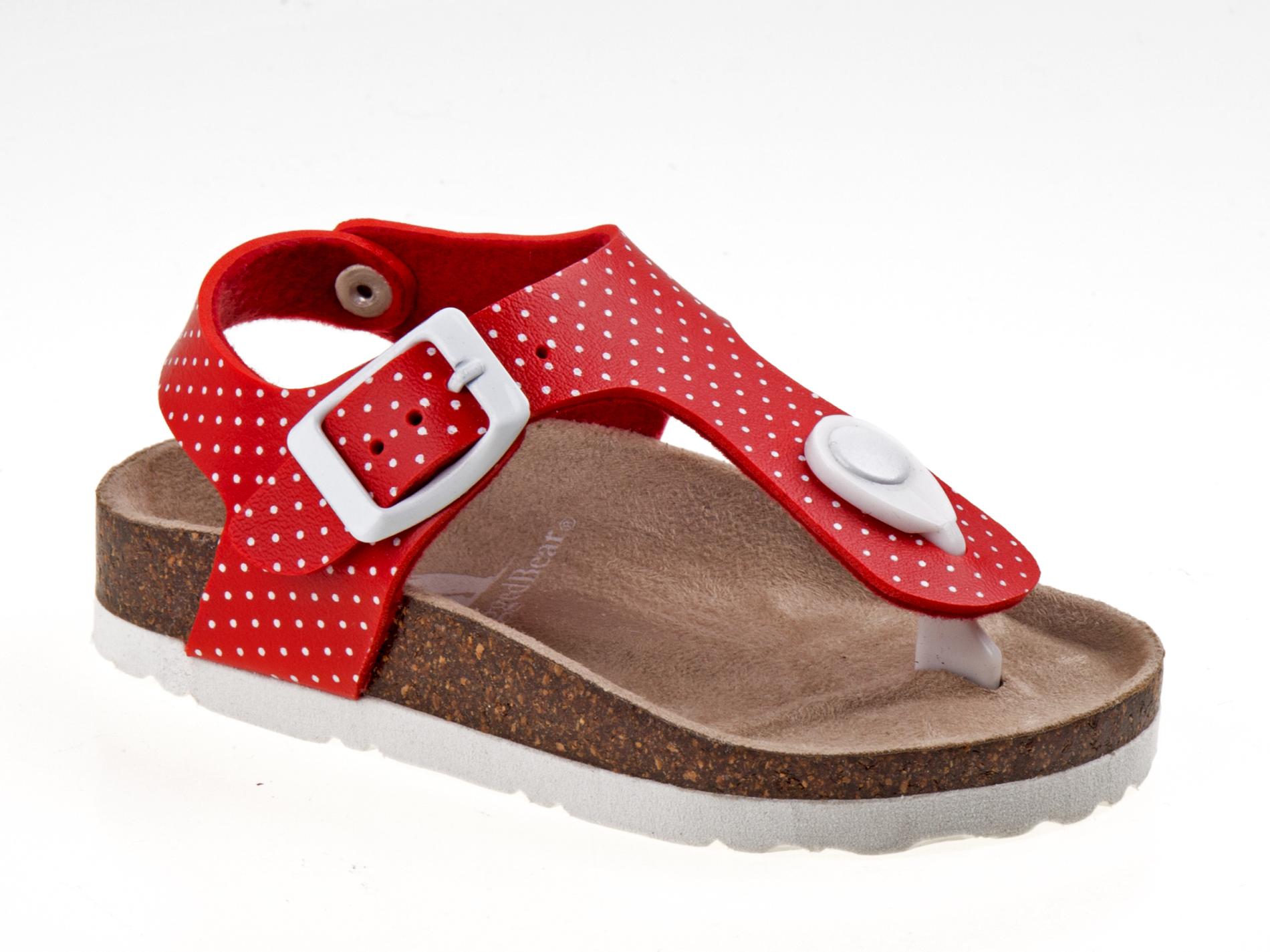 Rugged Bear Toddler Girls' T-Strap Footbed Sandal - Red
