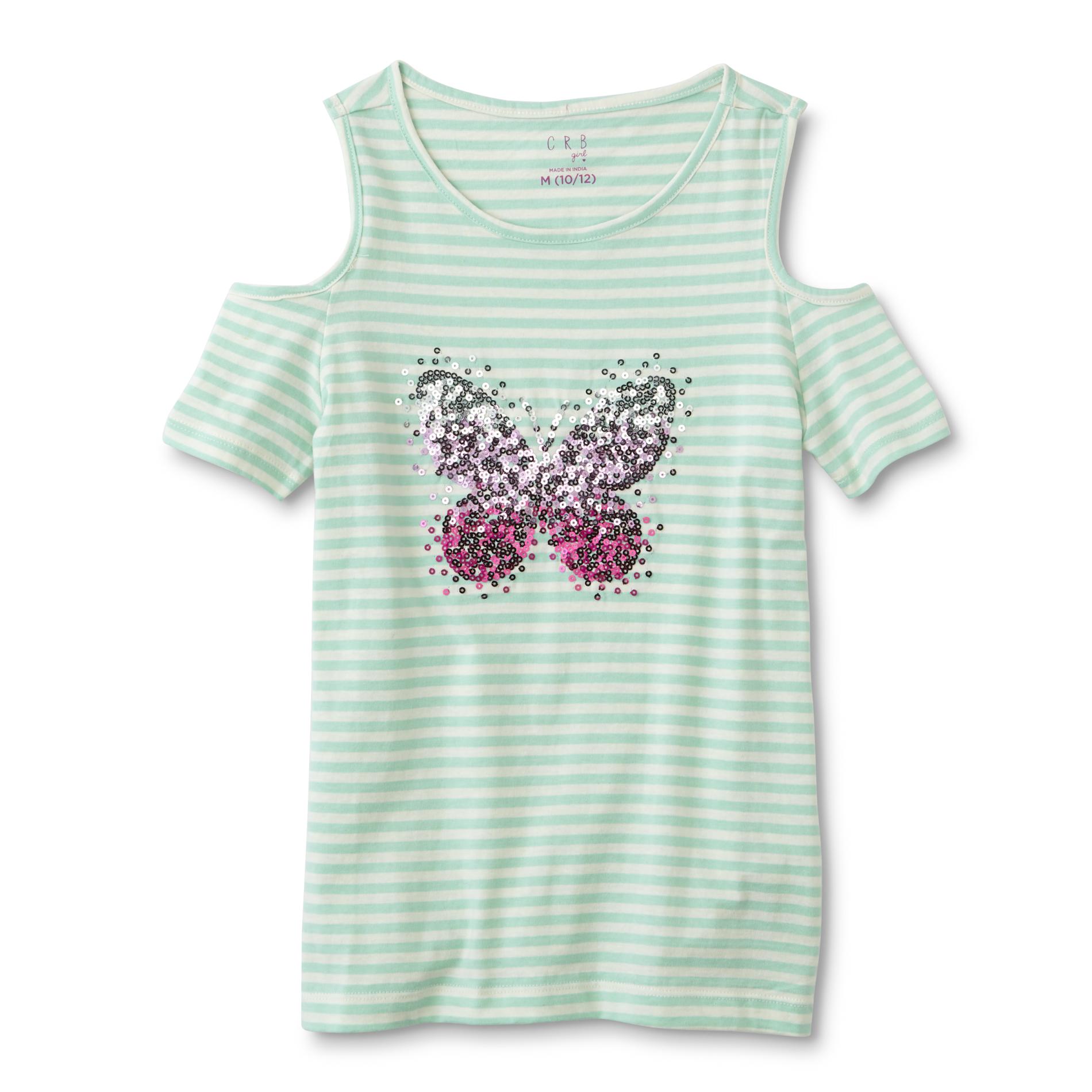 Canyon River Blues Girls' Cold Shoulder Top - Butterfly