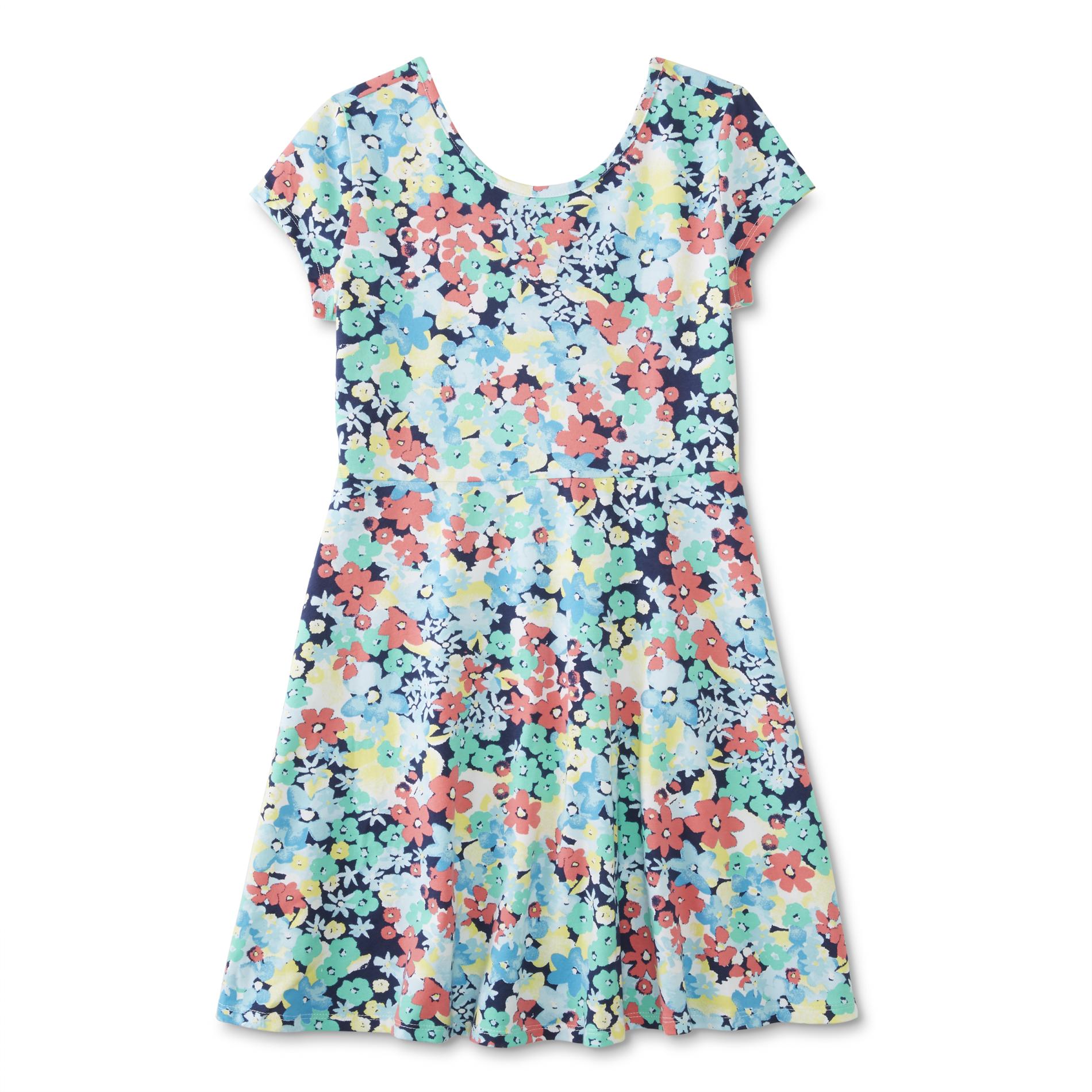 Simply Styled Girls' Plus Skater Dress - Floral