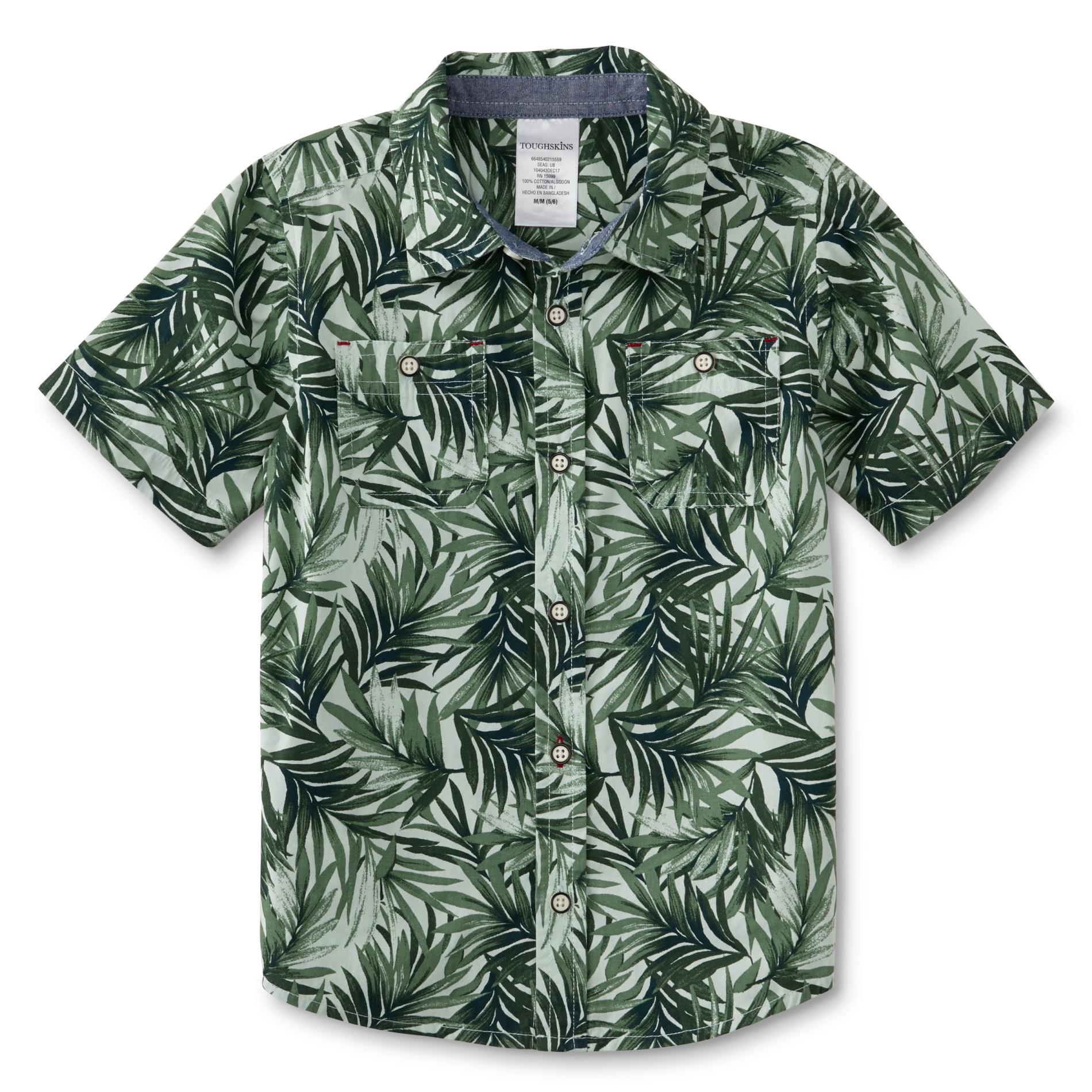 Toughskins Boys' Button-Front Shirt - Tropical