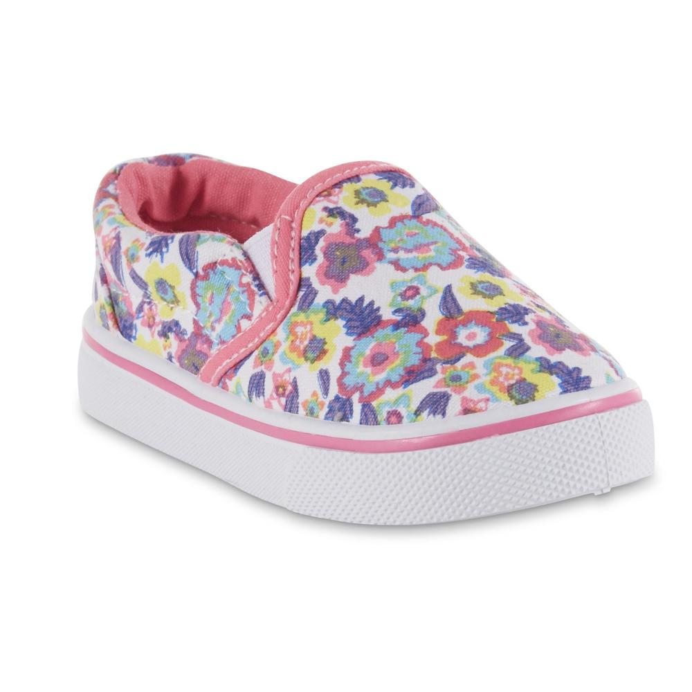Basic Editions Toddler Girls' Revolve Print Casual Sneaker - White/Floral