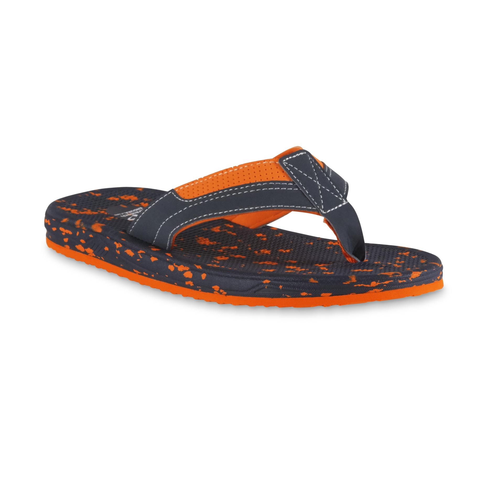 Athletech Men's Fairley Orange/Black Flip-Flop Sandal