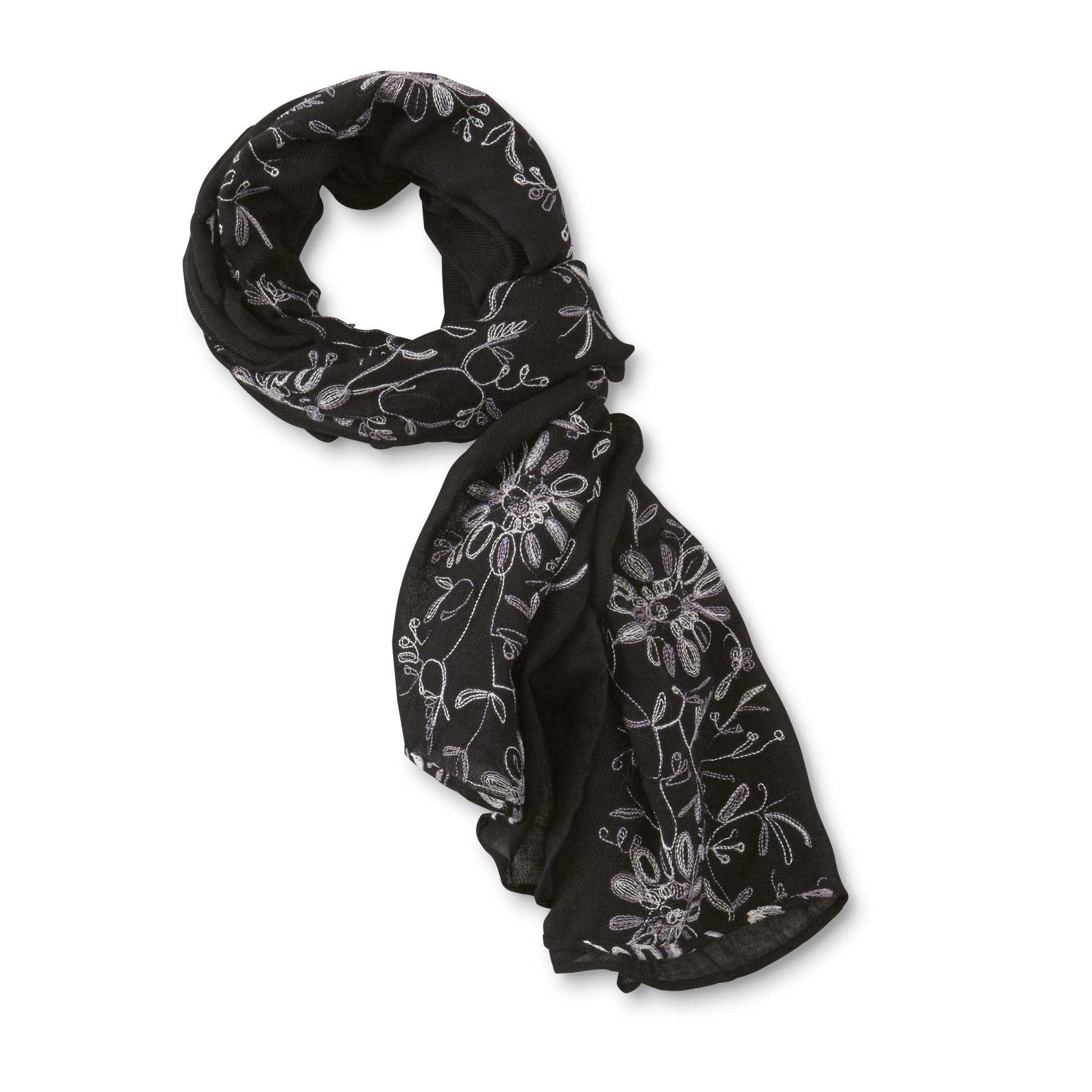 Women's Embroidered Fashion Scarf - Floral