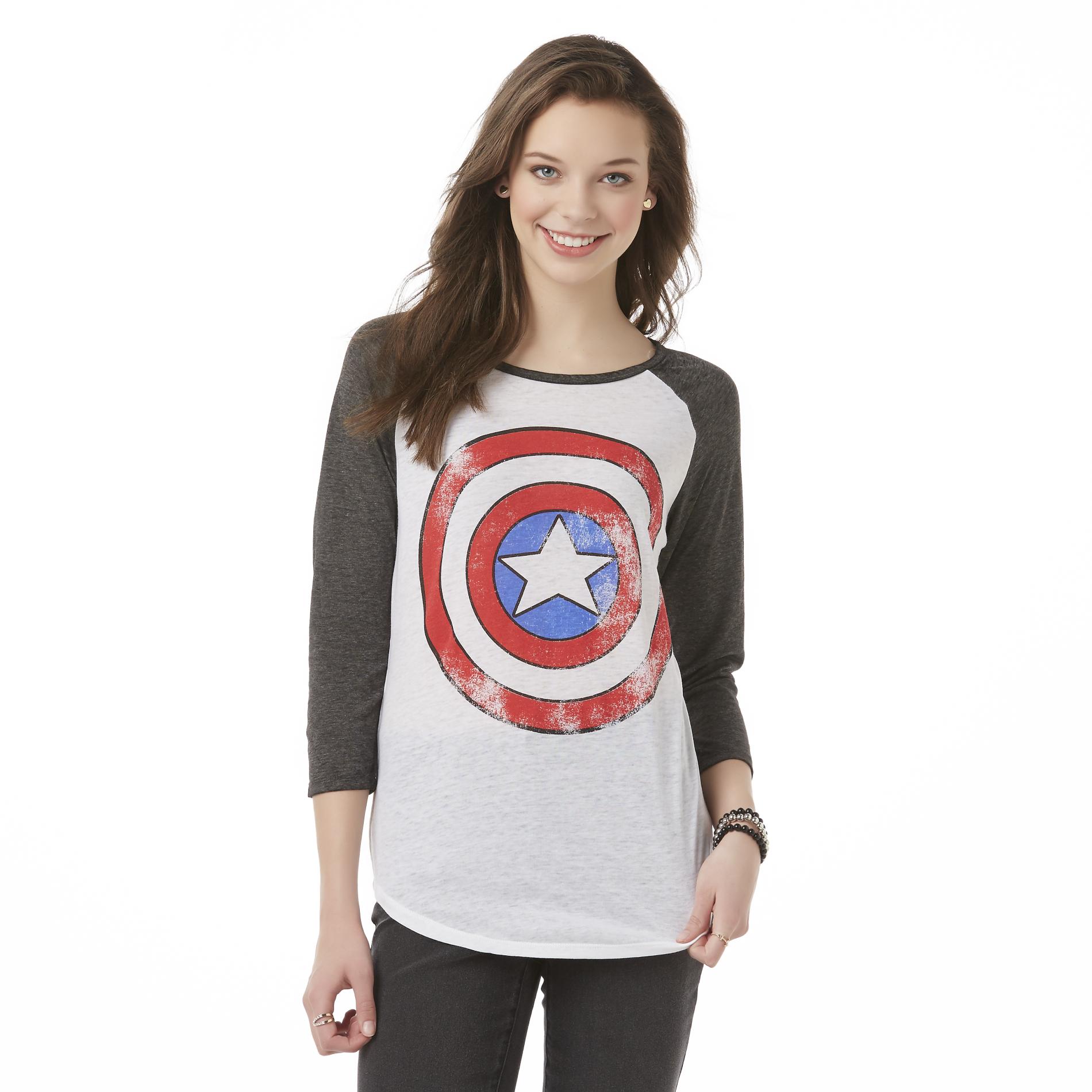 Marvel Captain America Junior's Raglan T-Shirt