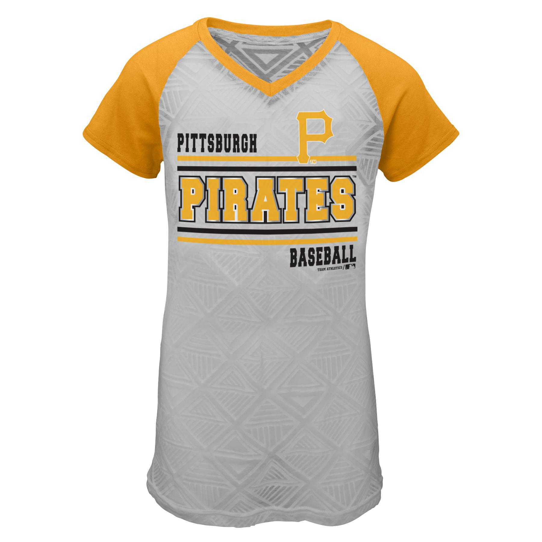 MLB Girl's Burnout T-Shirt - Pittsburgh Pirates