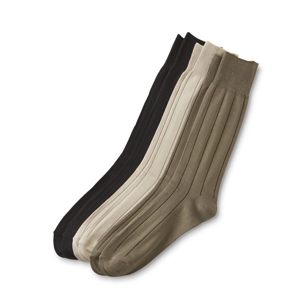 Simply Styled Men's 3-Pairs Dress Socks - Striped