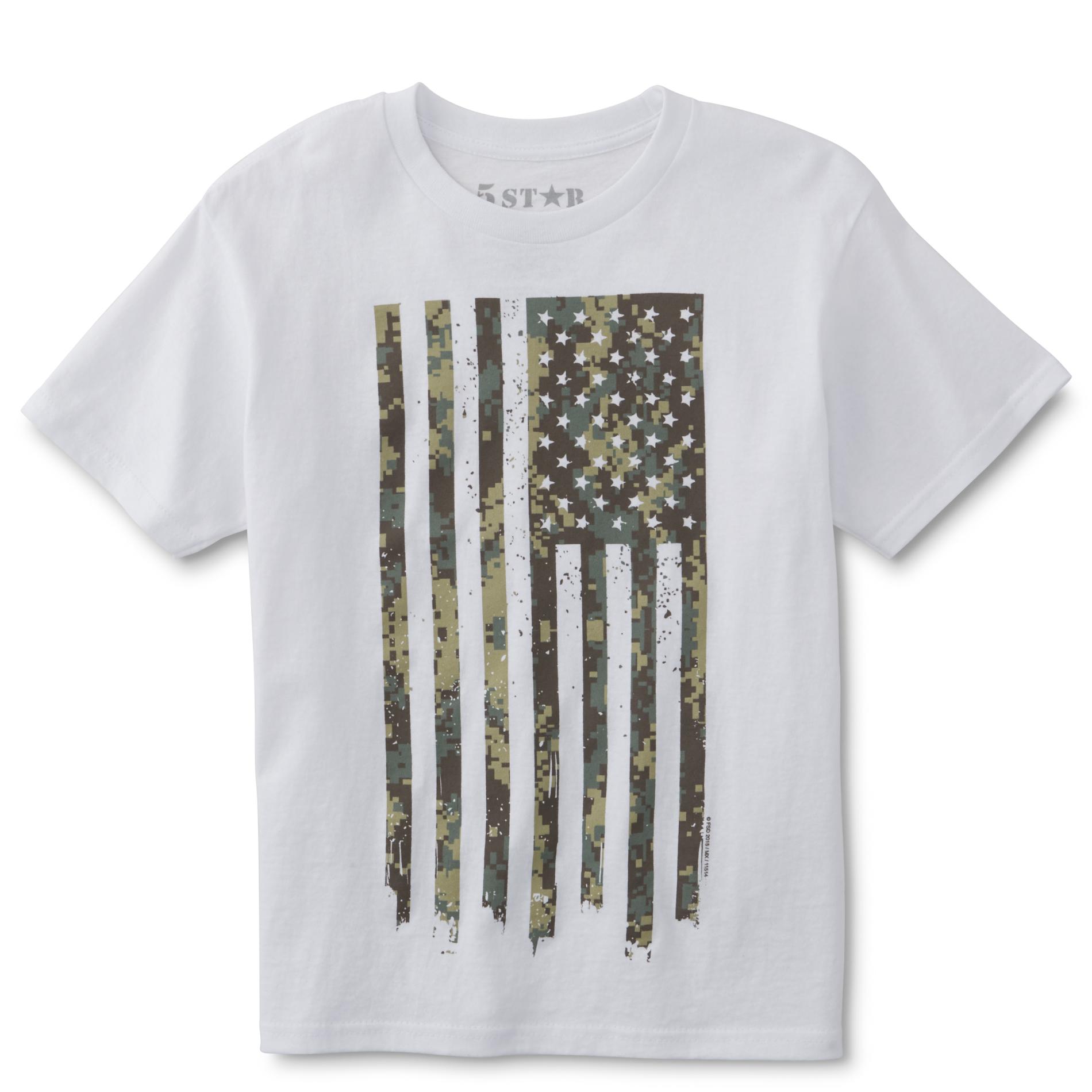 5Star Boy's Graphic T-Shirt - Camo Flag