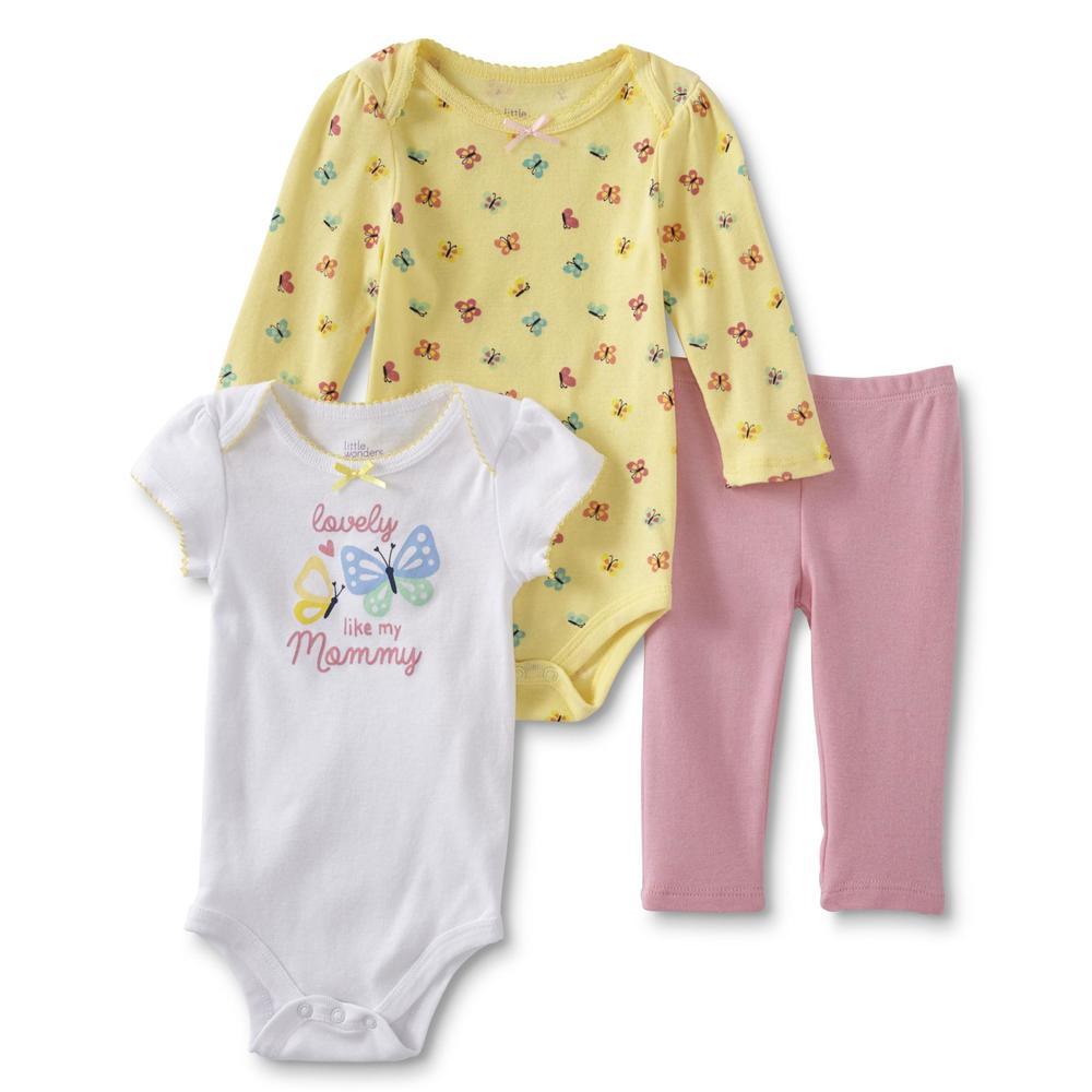 Little Wonders Infant Girls' 2 Bodysuits & Pants - Butterfly