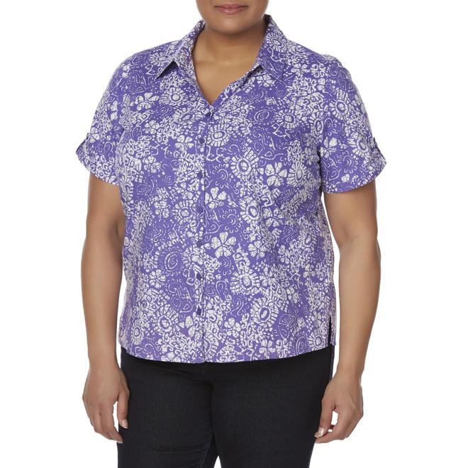 Erika Women's Plus Camp Shirt Tropical