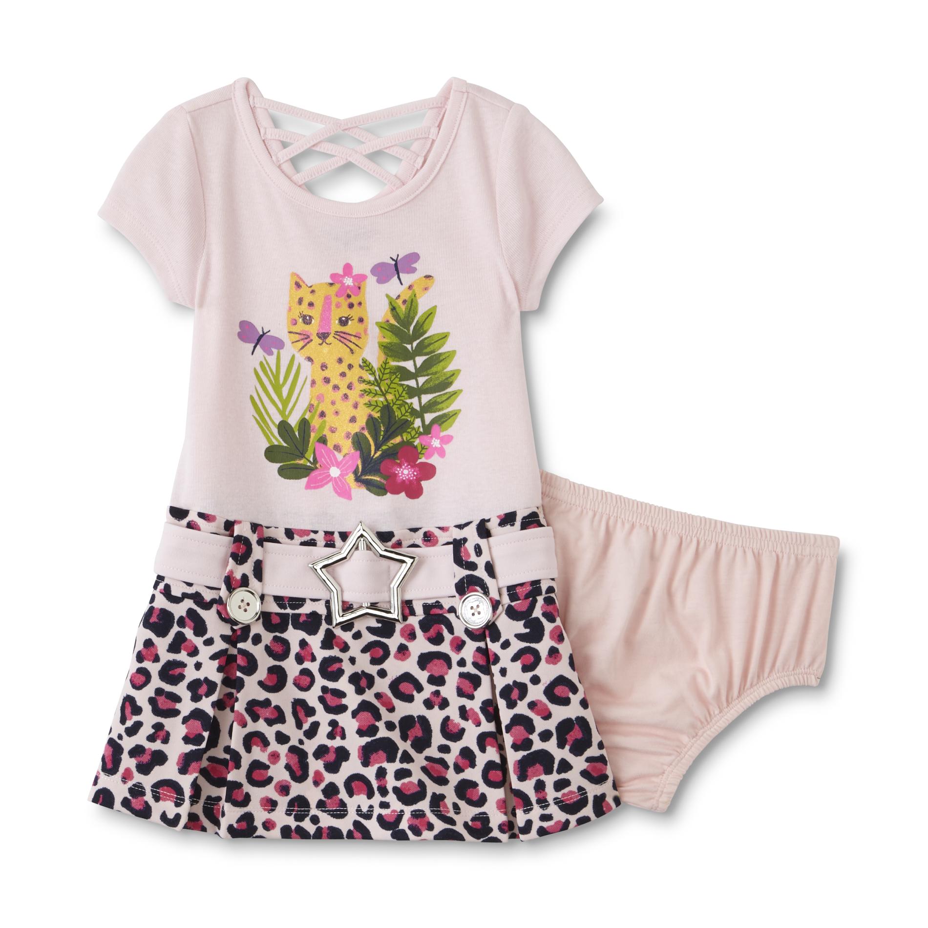 Toughskins Infant & Toddler Girls' Dress & Diaper Cover - Leopard