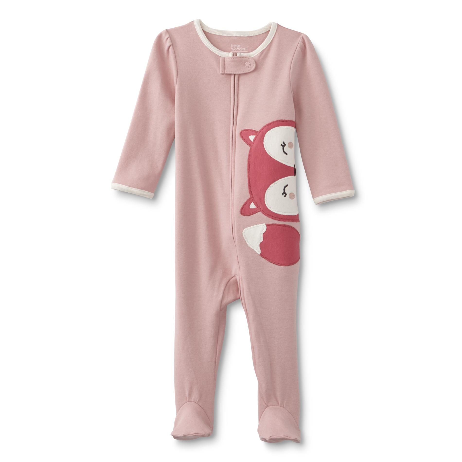 Little Wonders Newborn Girl's Sleeper Pajamas - Fox