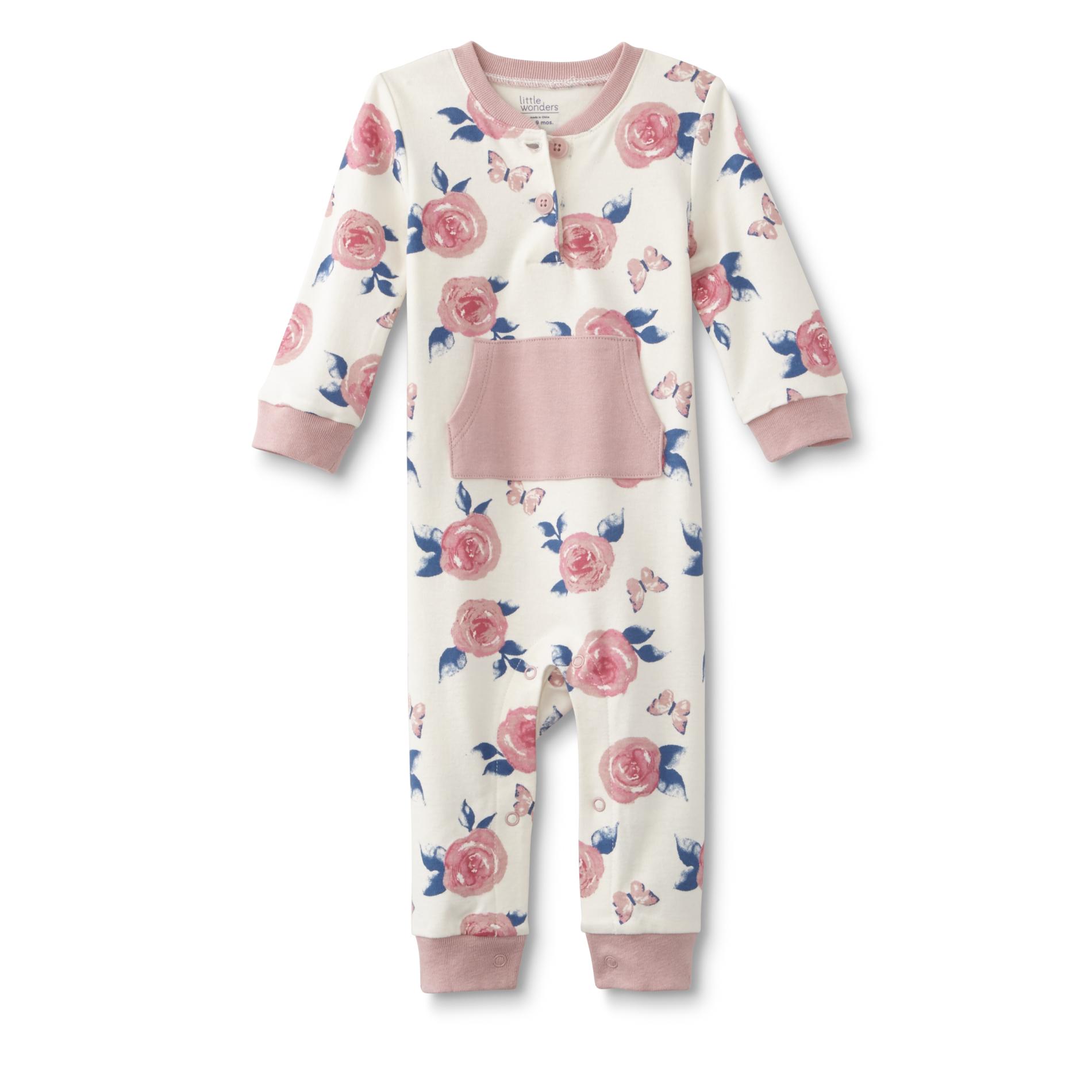 Little Wonders Newborn & Infant Girl's Sleeper - Floral & Butterfly