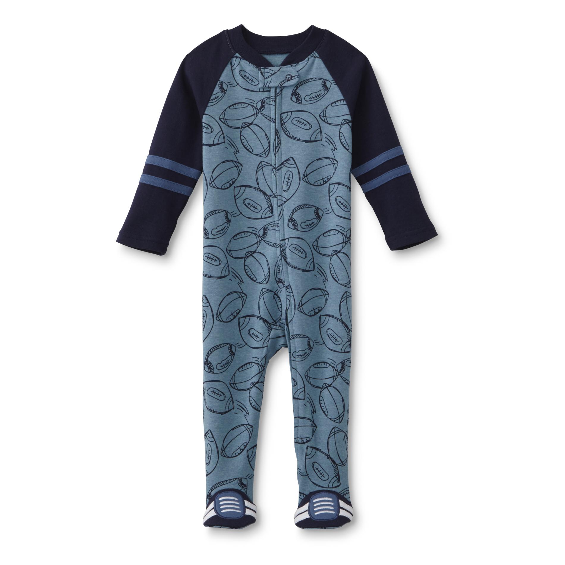 Little Wonders Newborn Boy's Sleeper Pajamas - Football