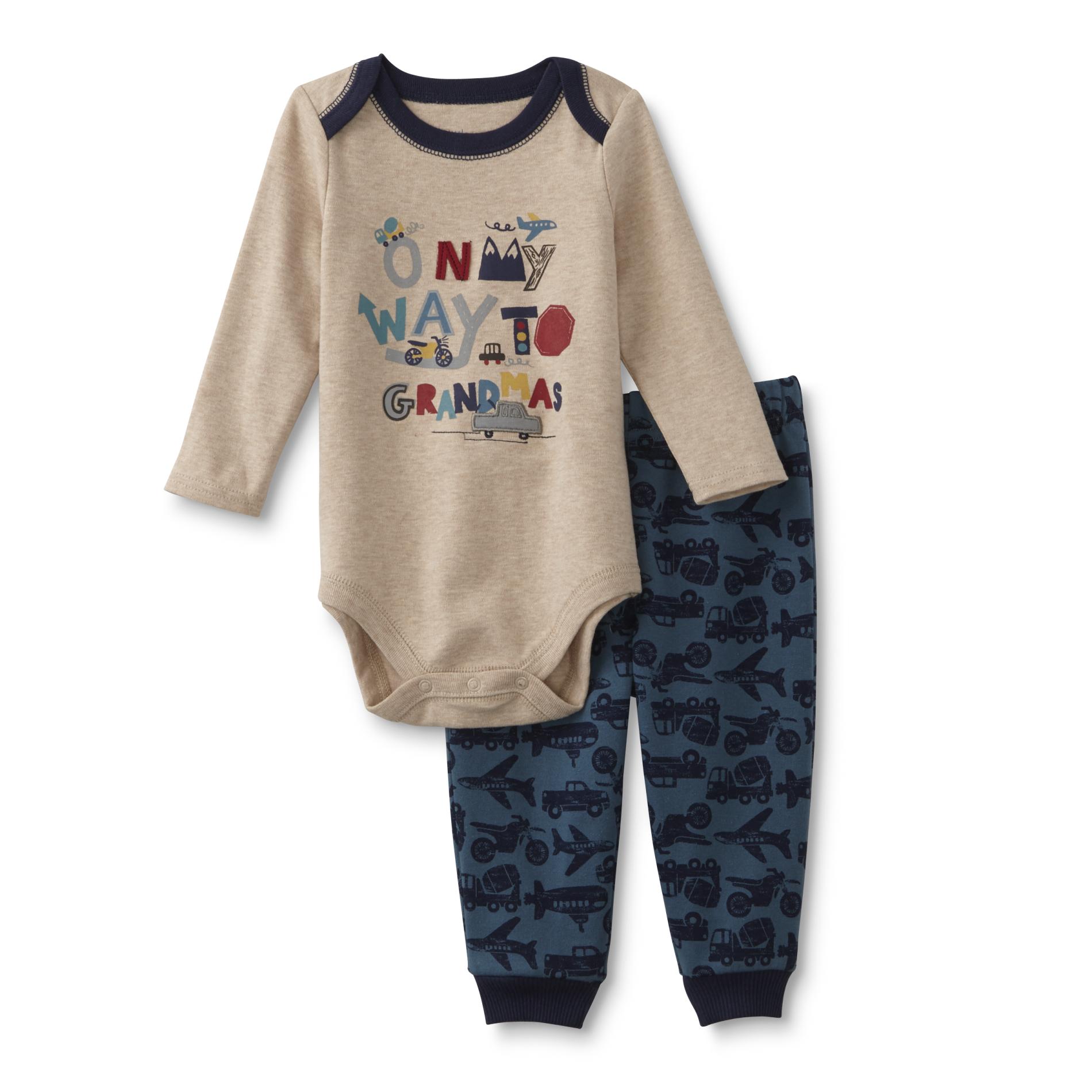 Little Wonders Newborn & Infant Boy's Graphic Bodysuit & Sweatpants - Grandma