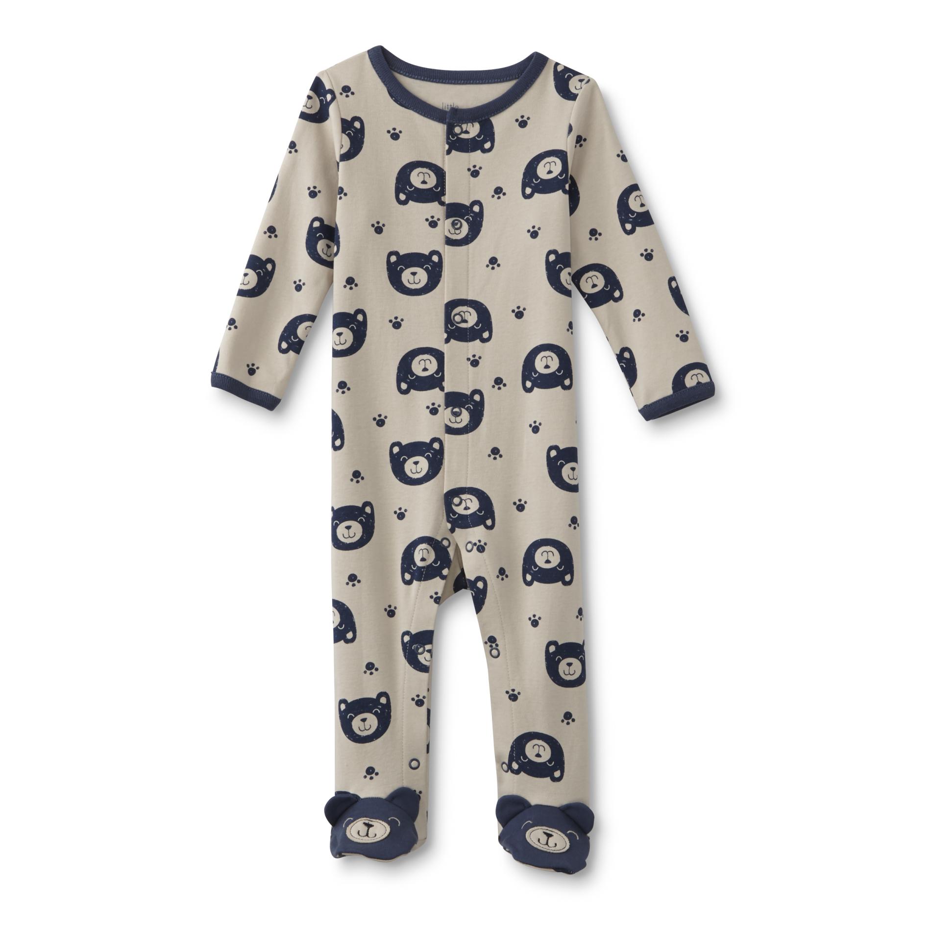 Little Wonders Newborn Boy's Footed Pajamas - Bear