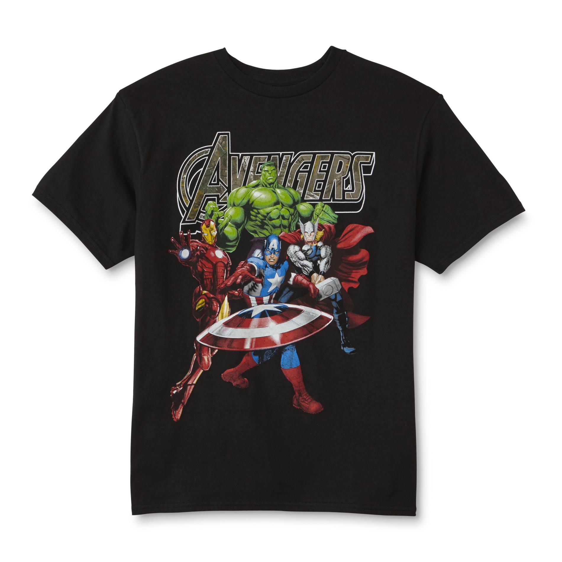 Marvel The Avengers Boys' Graphic T-Shirt - Camouflage, Size: Large, Black Marvel The Avengers Boys' Graphic T-Shirt - Camouflage, Size: Large, Black