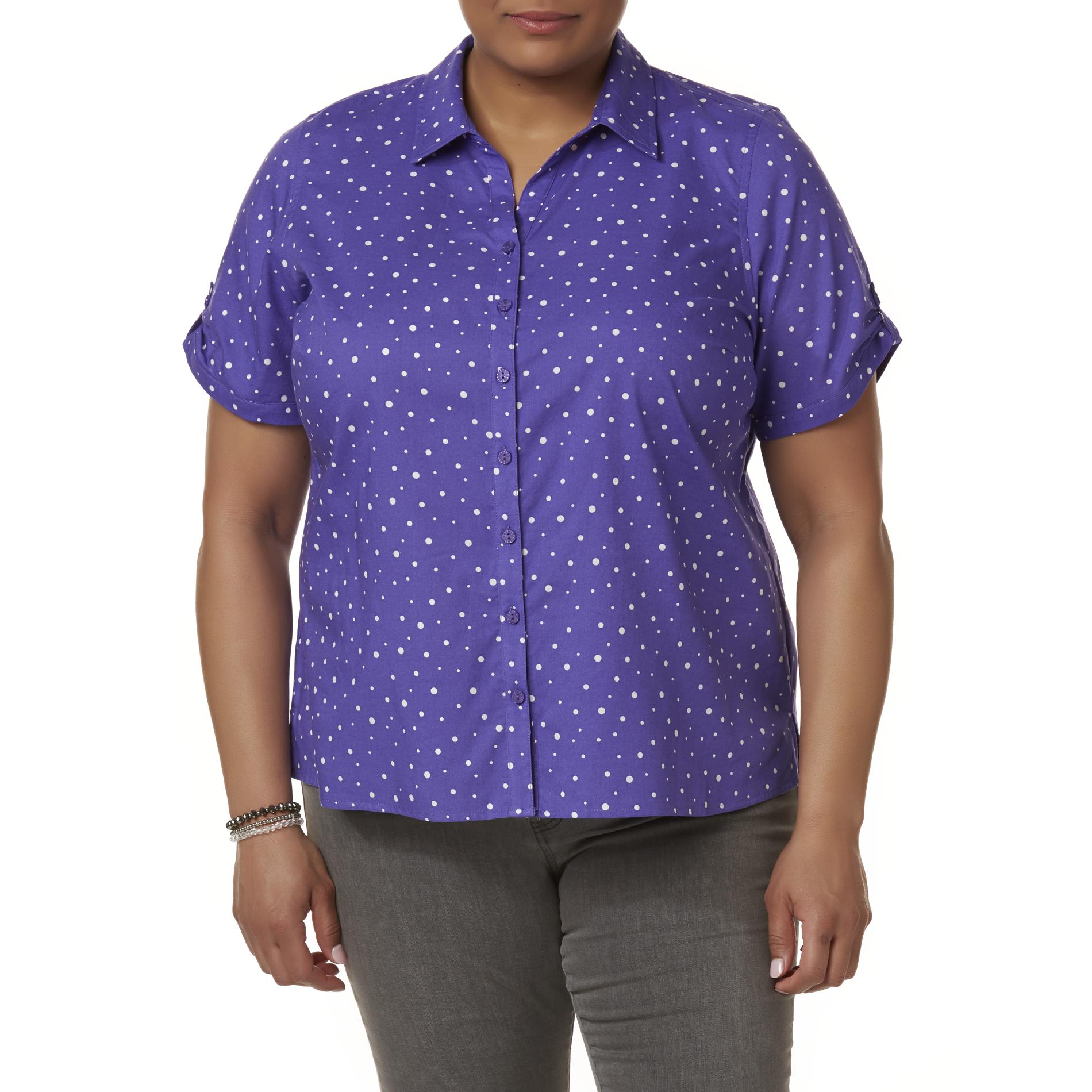 Erika Women's Plus Camp Shirt - Dots