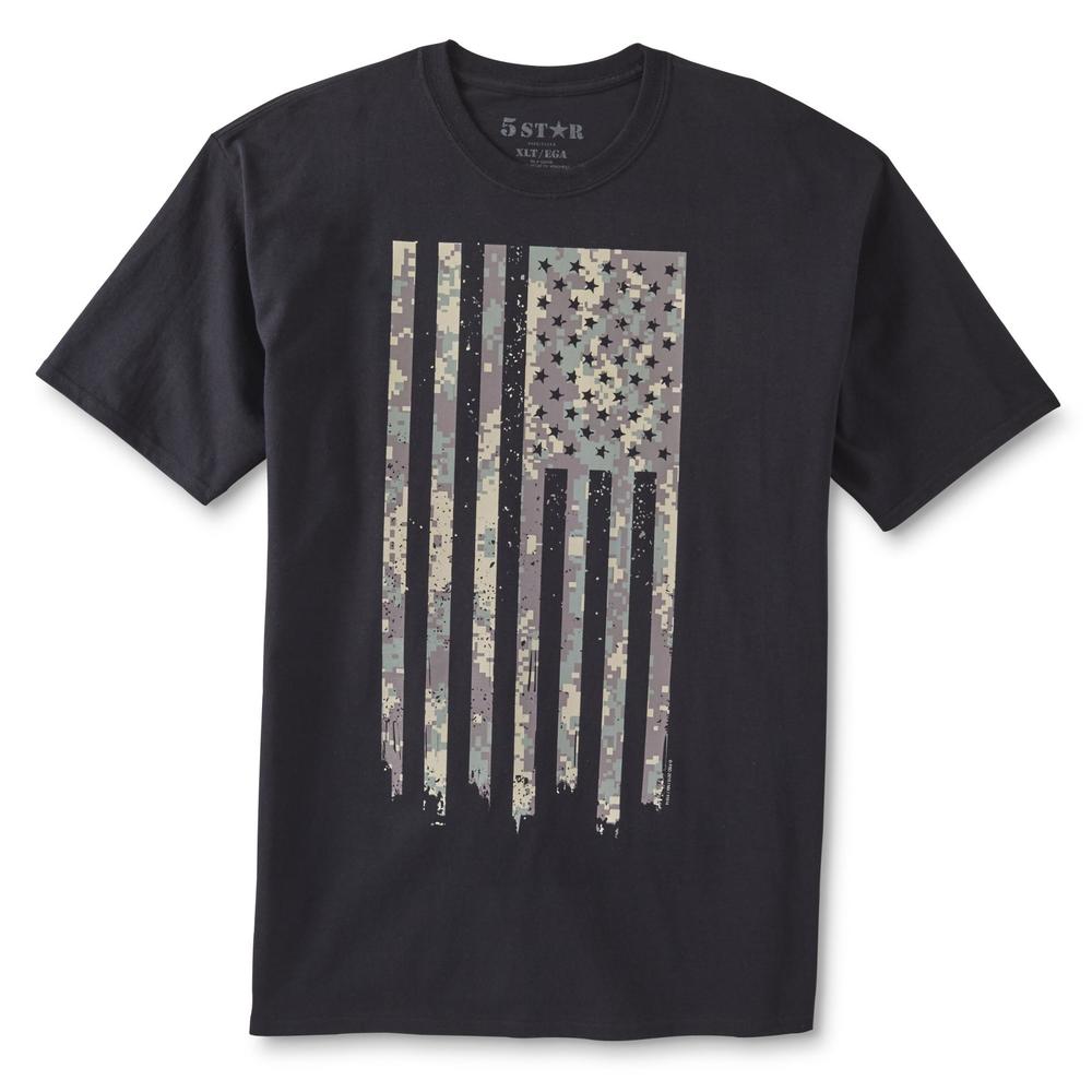 Men's Big & Tall Graphic T-Shirt - Camouflage American Flag