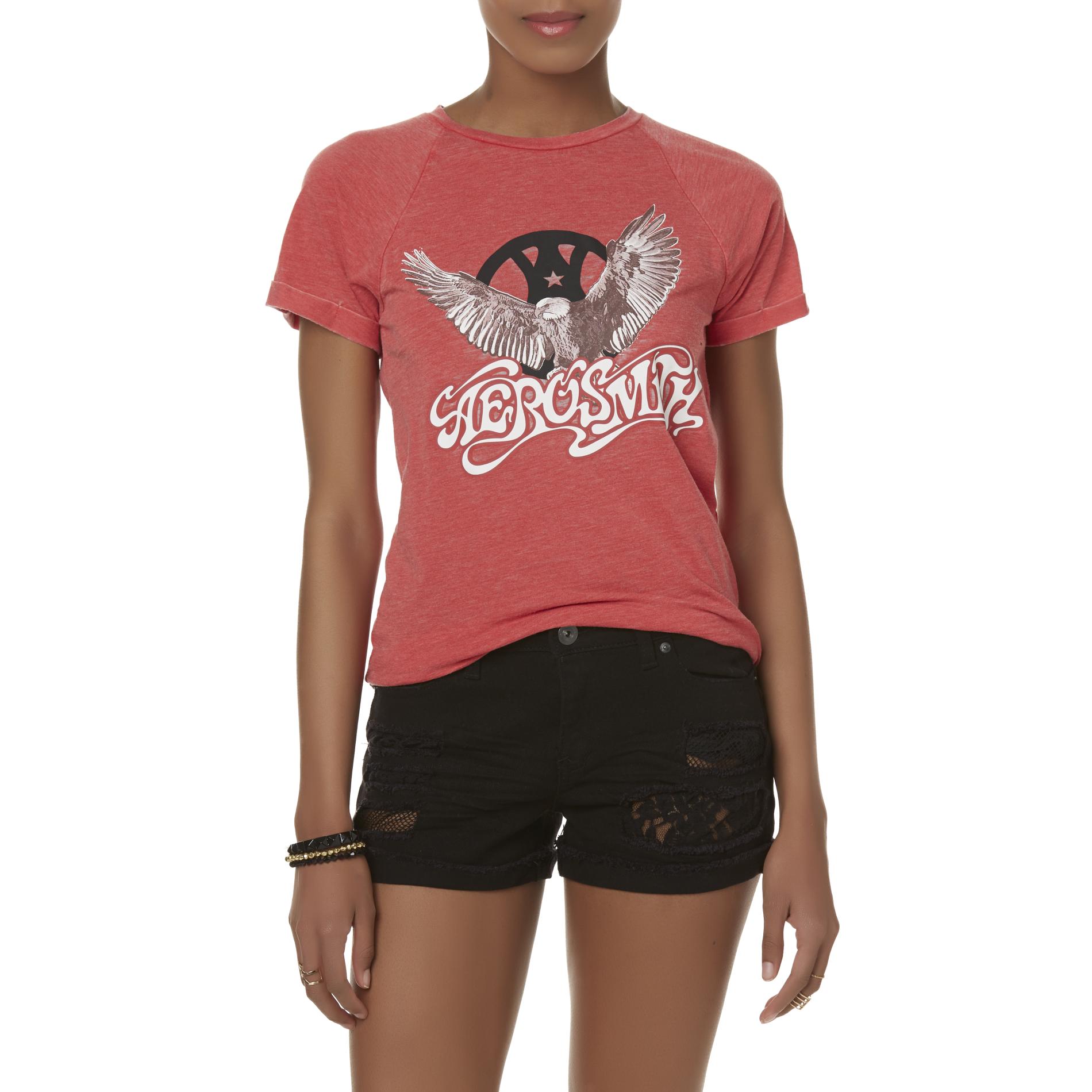 Aerosmith Juniors' Graphic Burnout T-Shirt - Eagle Logo