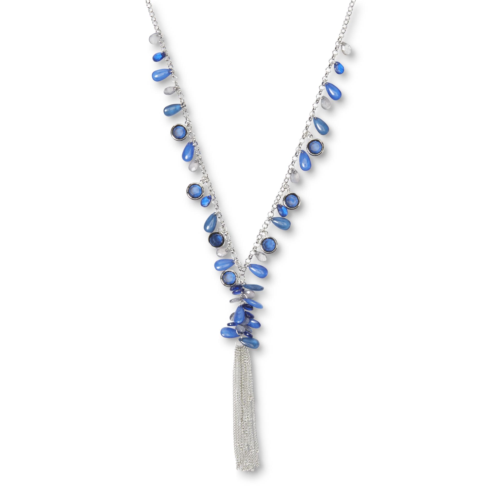 Jaclyn Smith Women's Silvertone Tassel Necklace