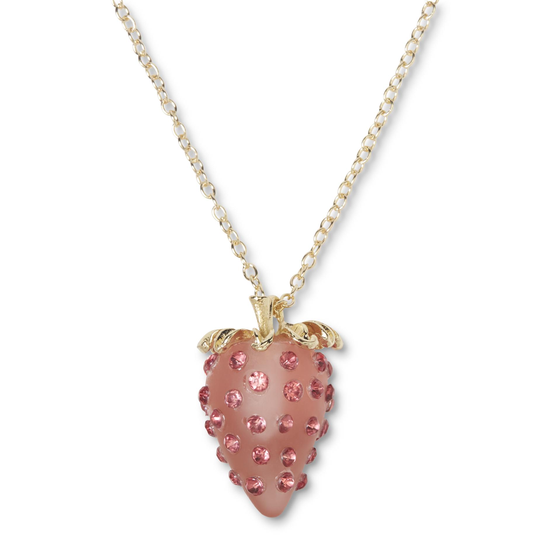 Attention Women's Goldtone Strawberry Pendant Necklace