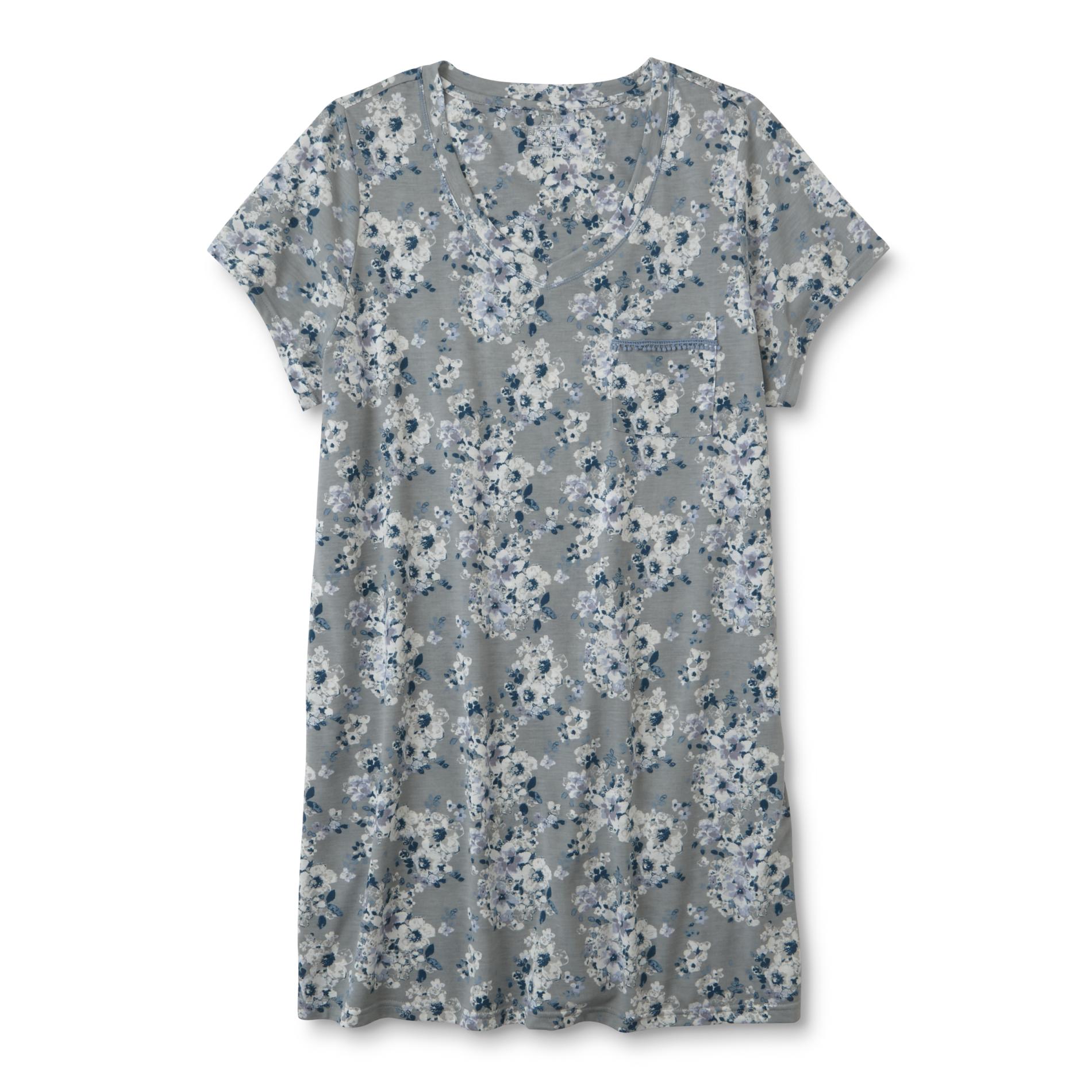 Simply Styled Women's Plus Nightgown - Floral