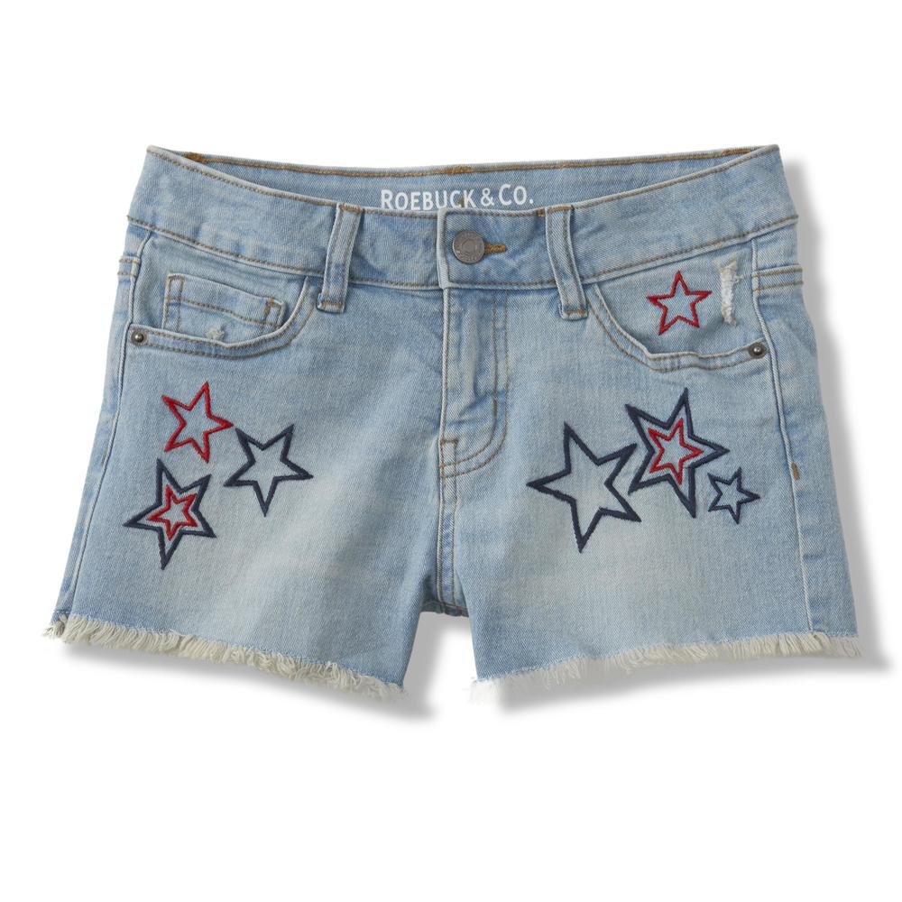 ROEBUCK & CO R1893 Girls' Embellished Denim Shorts - Stars