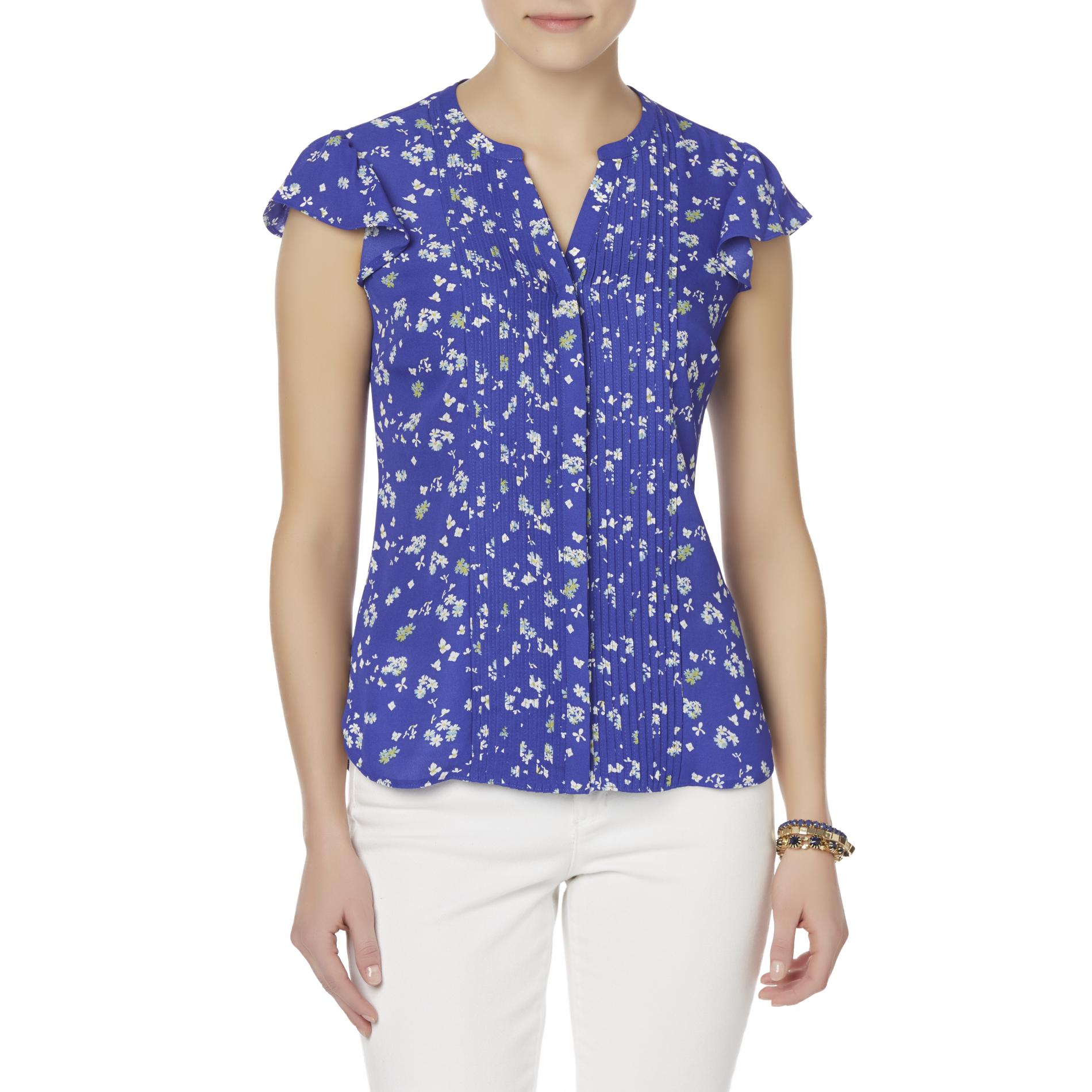 Simply Styled Women's Pleated Blouse - Floral