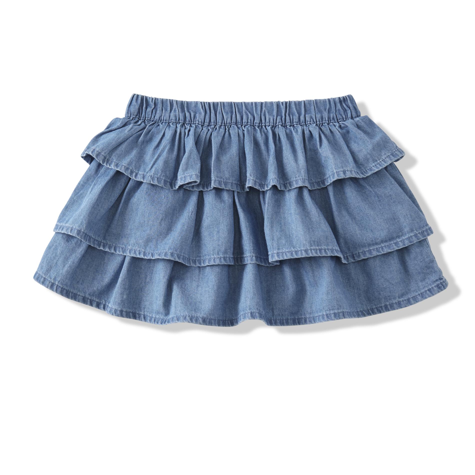 Toughskins Toddler & Infant Girls' Tiered Chambray Skirt