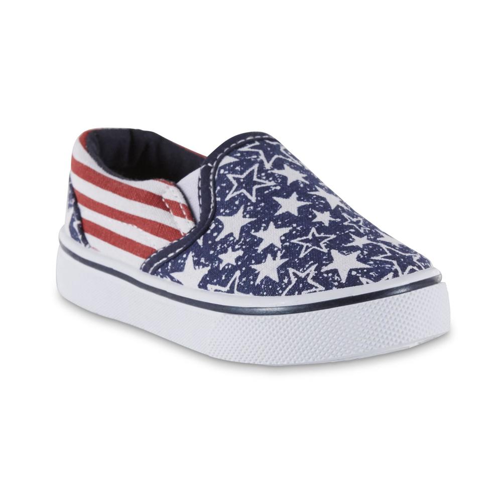 Basic Editions Toddler Boys' Revolve Casual Sneaker - Blue/American Flag