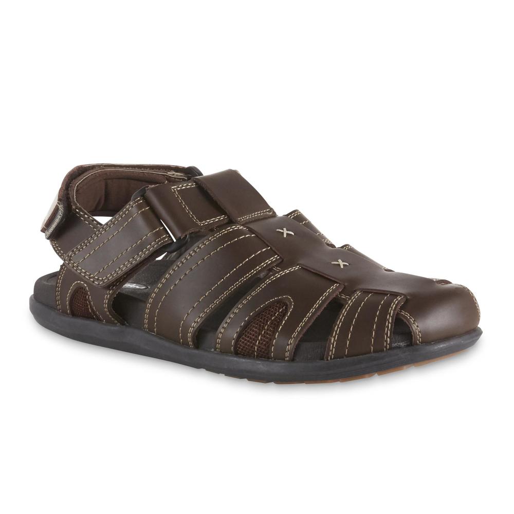 Thom McAn Men's Chase Leather Fisherman Sandal - Brown